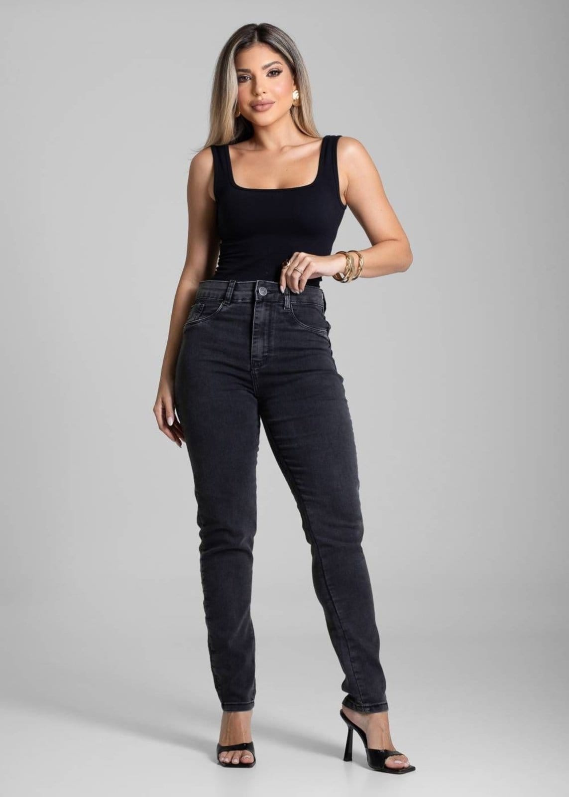 Vista 2 Calça Sarja Sawary Push Up - 282390 Sawary preto