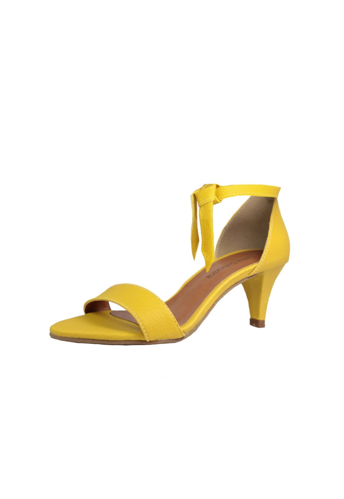 Vista 2 Sandália Troca Tira Salto Baixo Fino Luiza Sobreira Mod.2021-2 Luiza Sobreira amarelo