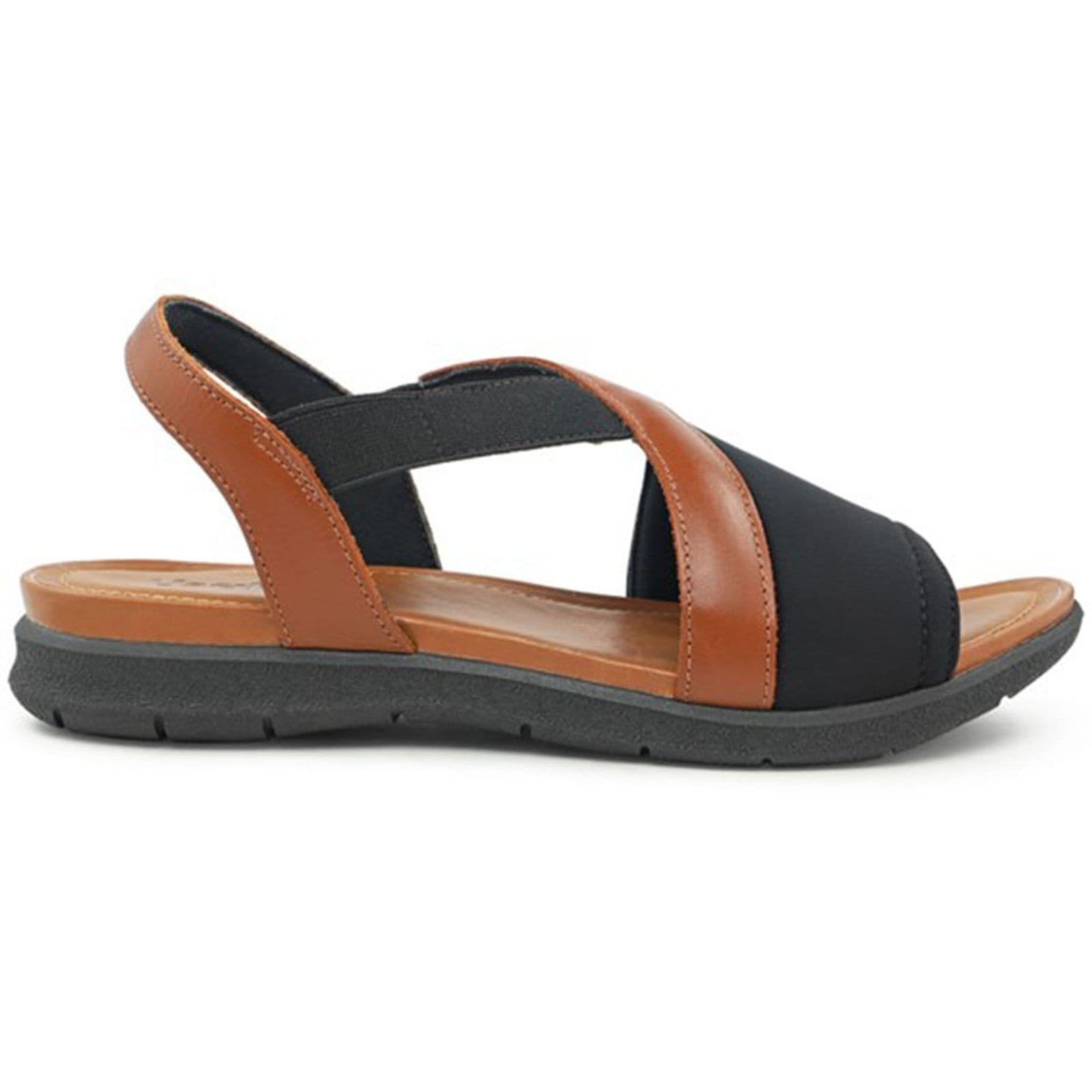 Sandália Casual Feminina Usaflex Em Couro Tiras Cruzadas