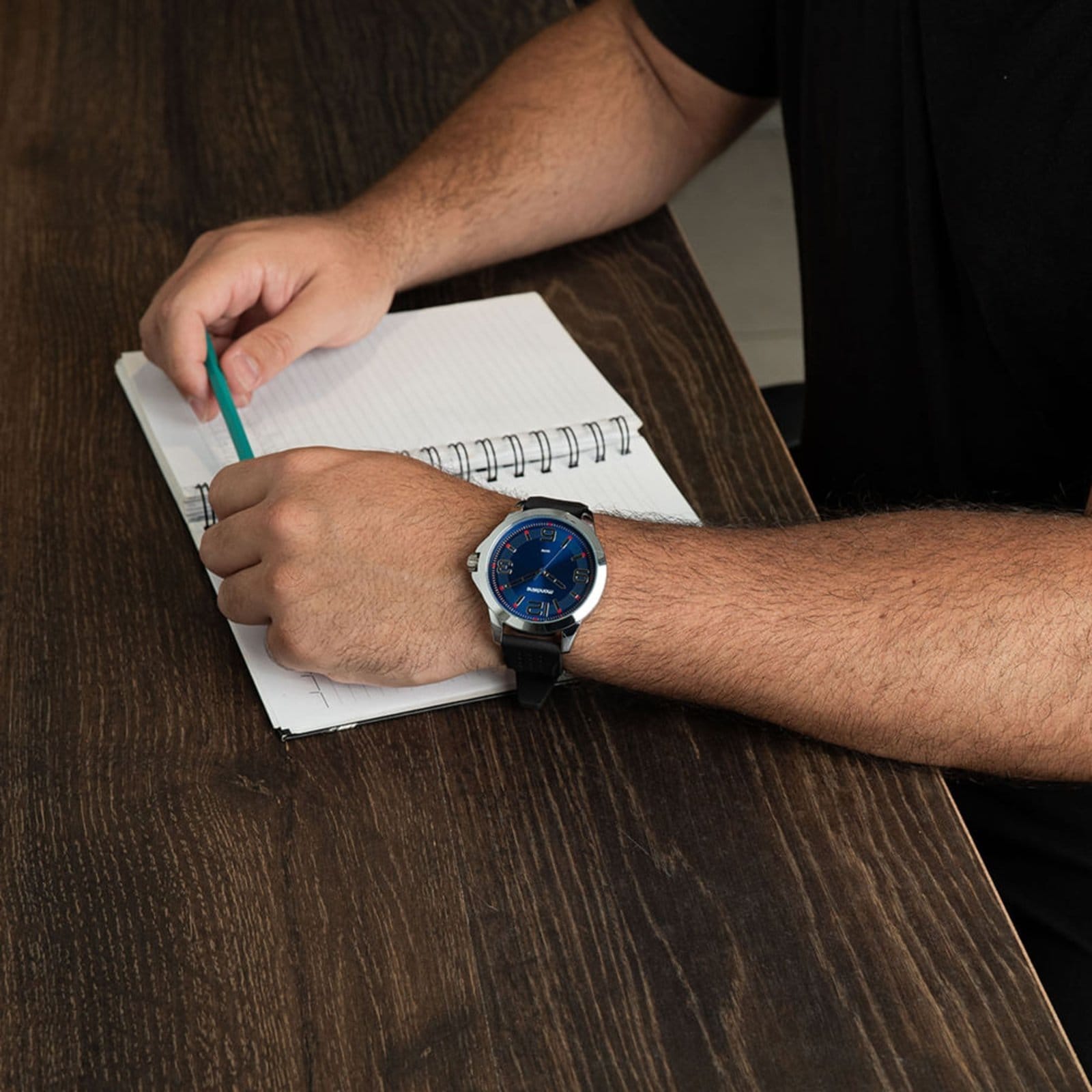 Vista 2 Relógio Masculino Casual Visor Celeste Silicone Prata Mondaine preto celeste