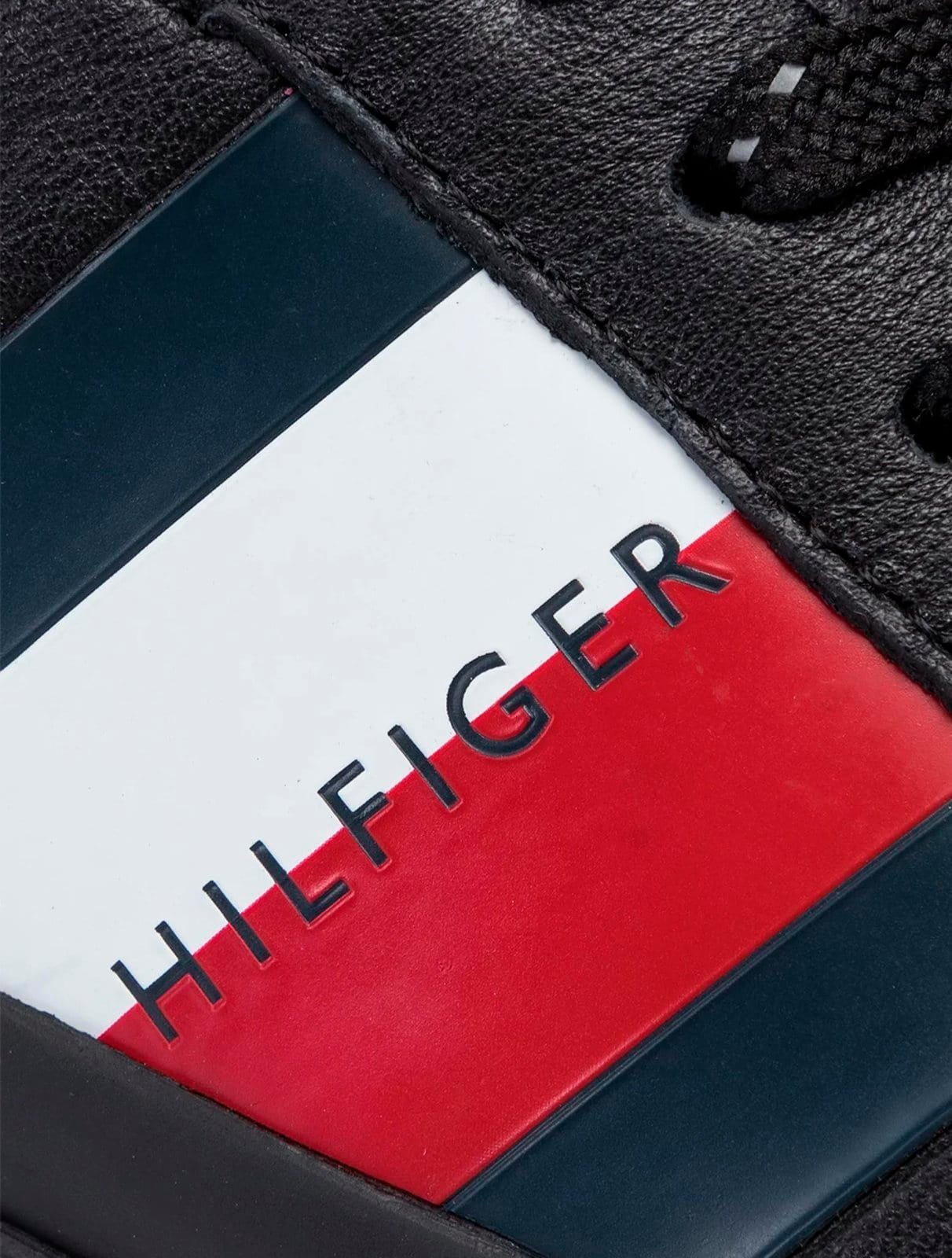 Vista 2 Tênis Tommy Hilfiger Masculino Couro Dino Black Preto Tommy Hilfiger preto black