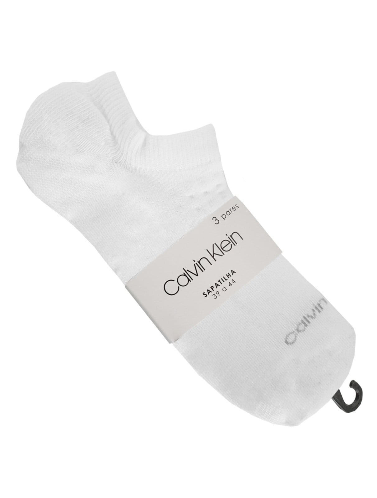 Meia Calvin Klein Invisível CK Branca Kit 3 Pares - 2
