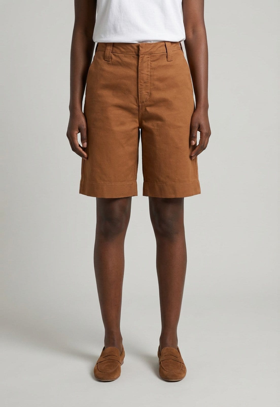 Vista principal Bermuda Feminina Colcci Sarja Cintura Média Colcci marrom