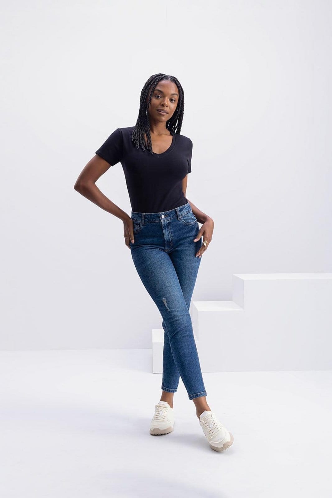 Calça Skinny Feminina Jeans Essendi Jeans Escuro