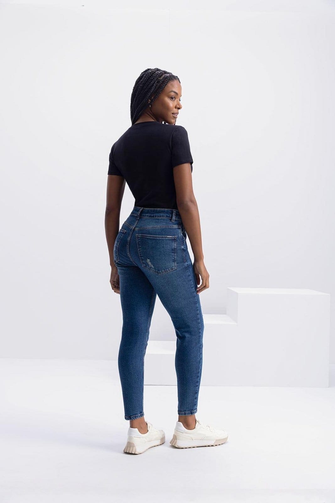 Vista 2 Calça Skinny Feminina Jeans Essendi Jeans Escuro Essendi azul