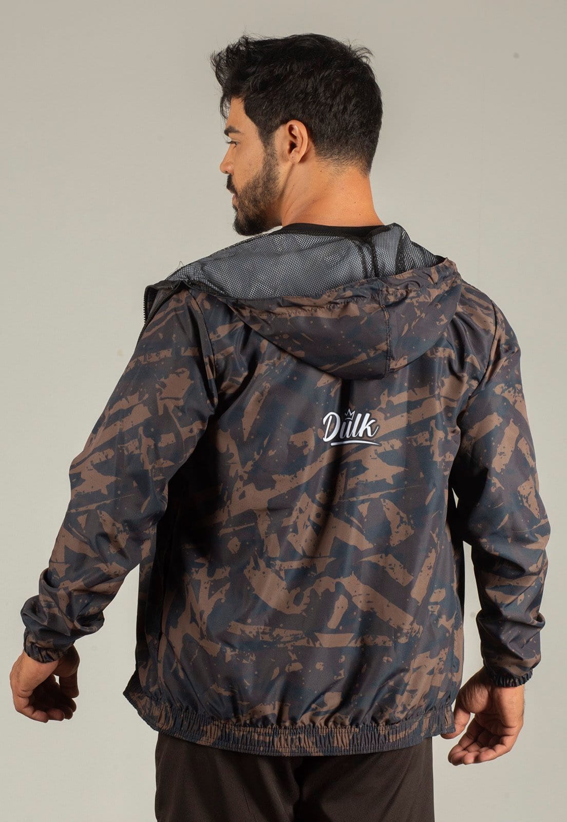 Vista 2 Corta Vento Masculina Semi Impermeáve Sublimado Dulk preto