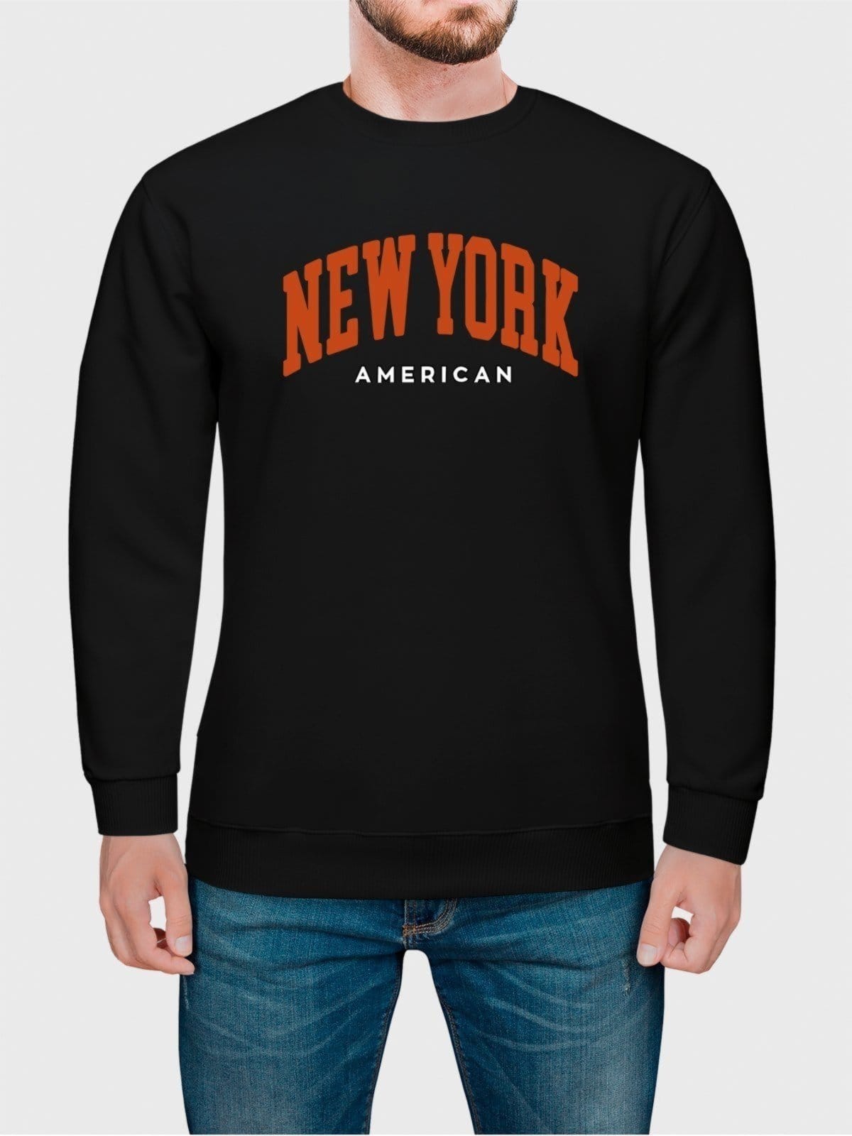 Moletom Gola Redonda Masculino Flanelado Estampa New York
