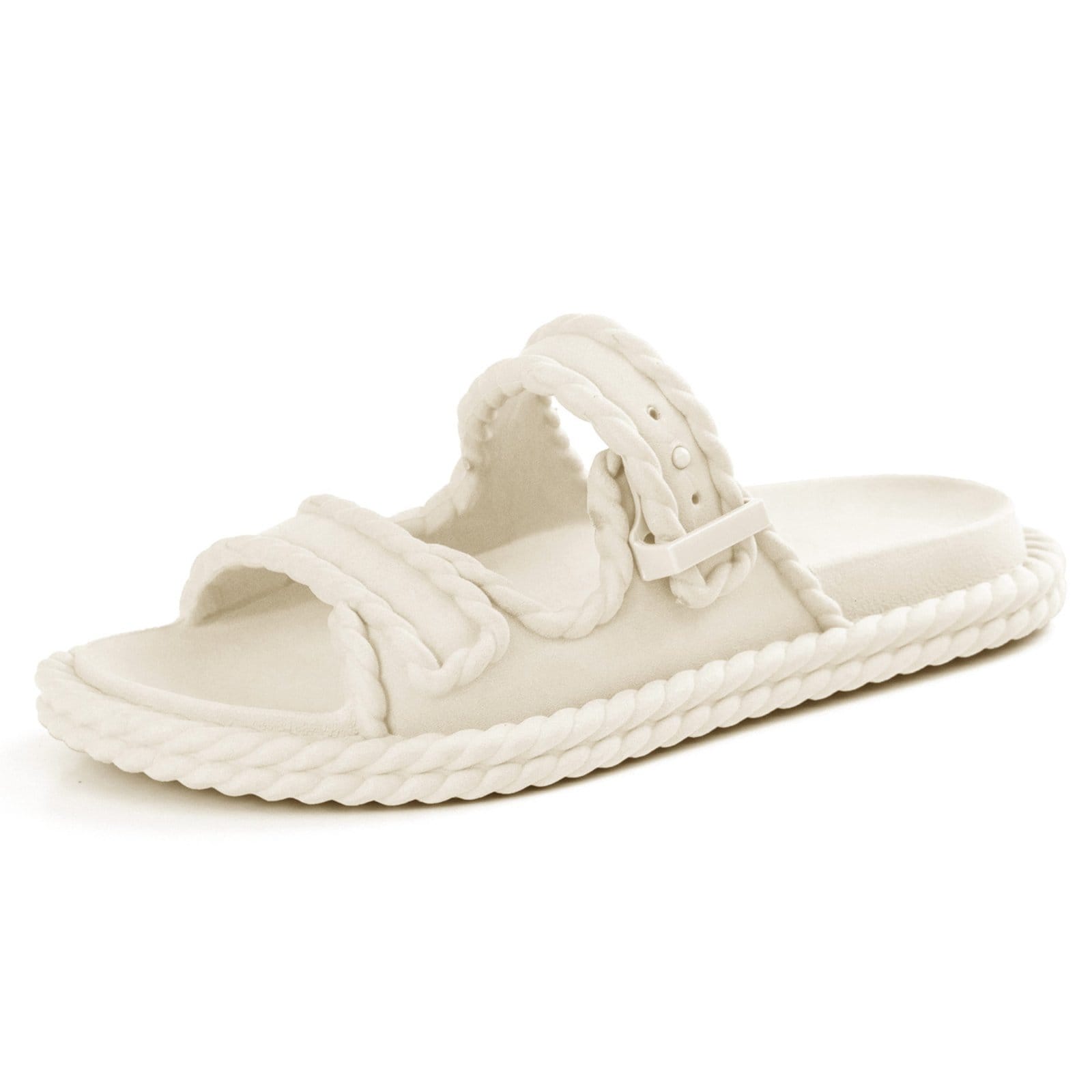 Vista 2 Sandália Slide Anatômica Papete Resistente Leve Macia Trançada Tira Ajustável Confortável Off-White ÉPICO CALÇADOS off-white white