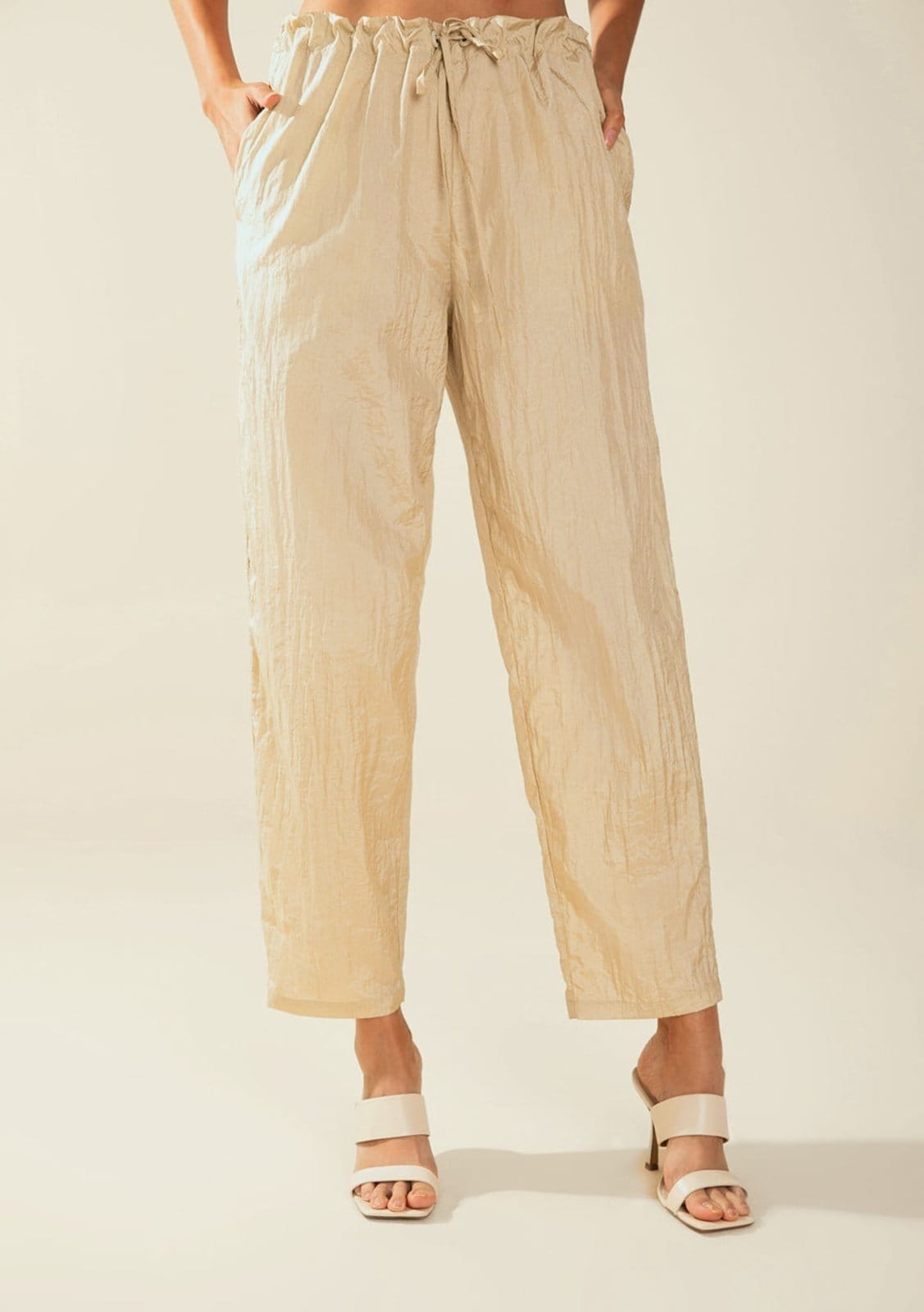 Vista 2 Calça Morena Rosa Skinny Média Bege Morena Rosa bege rosa