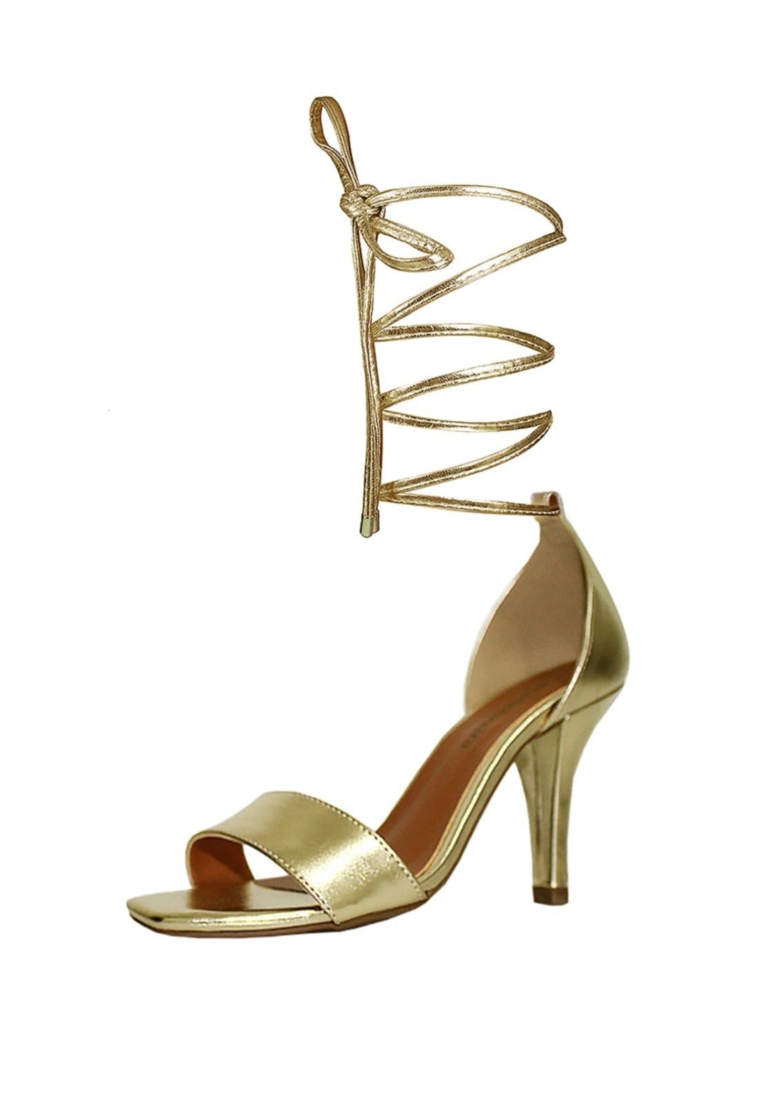 Vista 2 Sandália Troca Tira Salto Alto Fino Luiza Sobreira Dourada Mod. 2134-2 Luiza Sobreira dourado