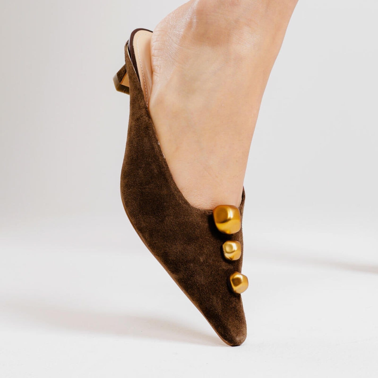 Vista 2 Mule Couro Salto Baixo Cecconello 2639010-1 Cecconello marrom