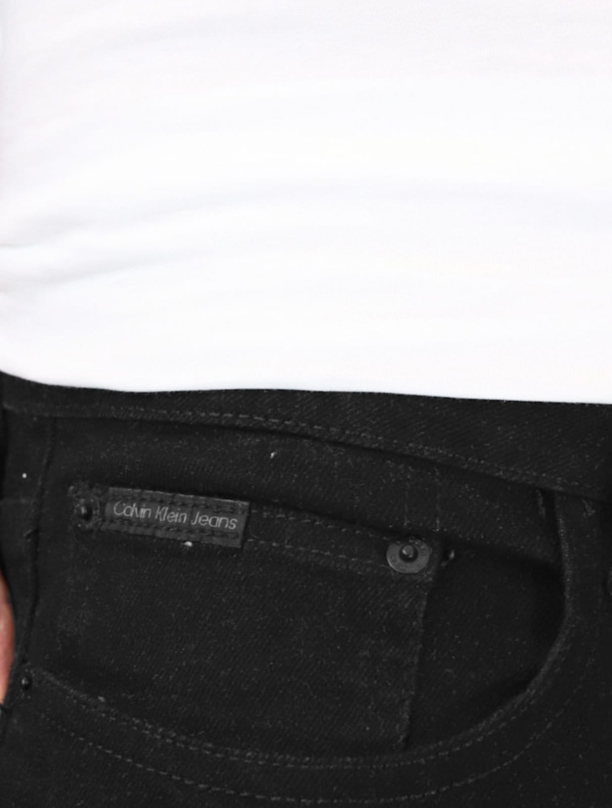 Vista 2 Calça Calvin Klein Jeans Masculina Slim 5 Pockets Preta Calvin Klein preto