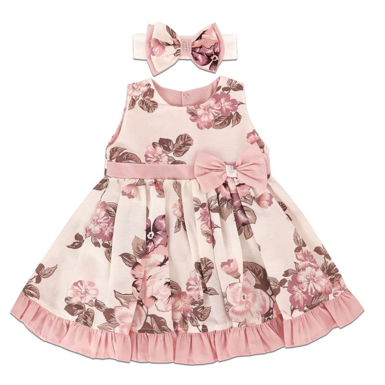 Vista 2 Infantil - Vestido para Ariele Floral Precious Baby rosa