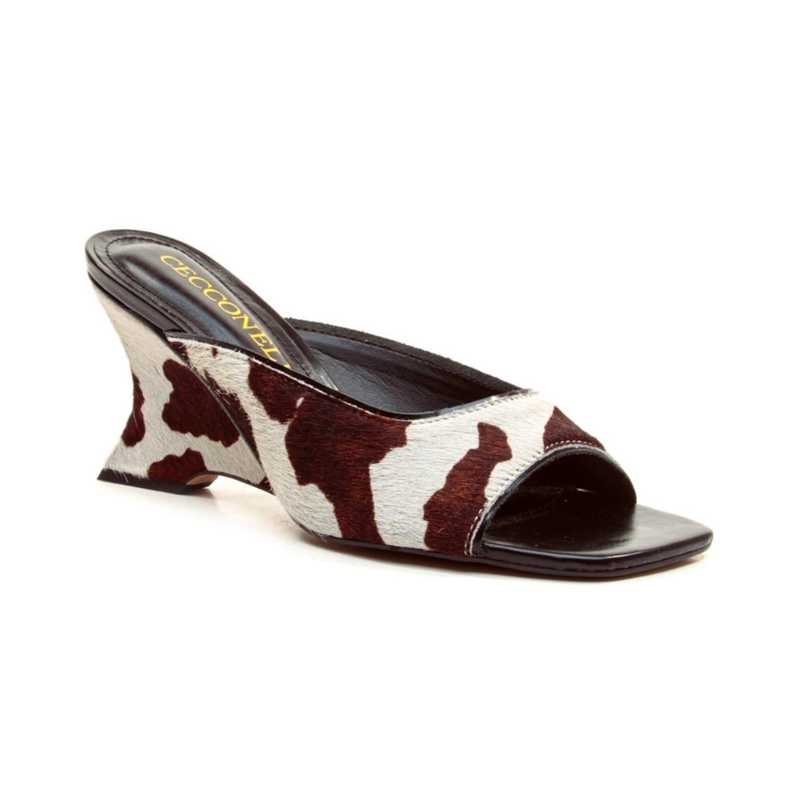 Mule couro animal print cecconello 2916001