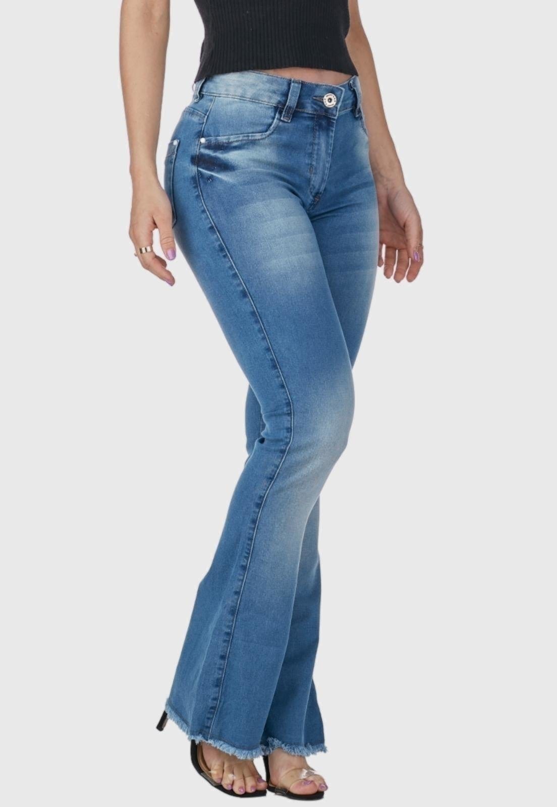 Calça Flare HNO Jeans Petit Barra Desfiada