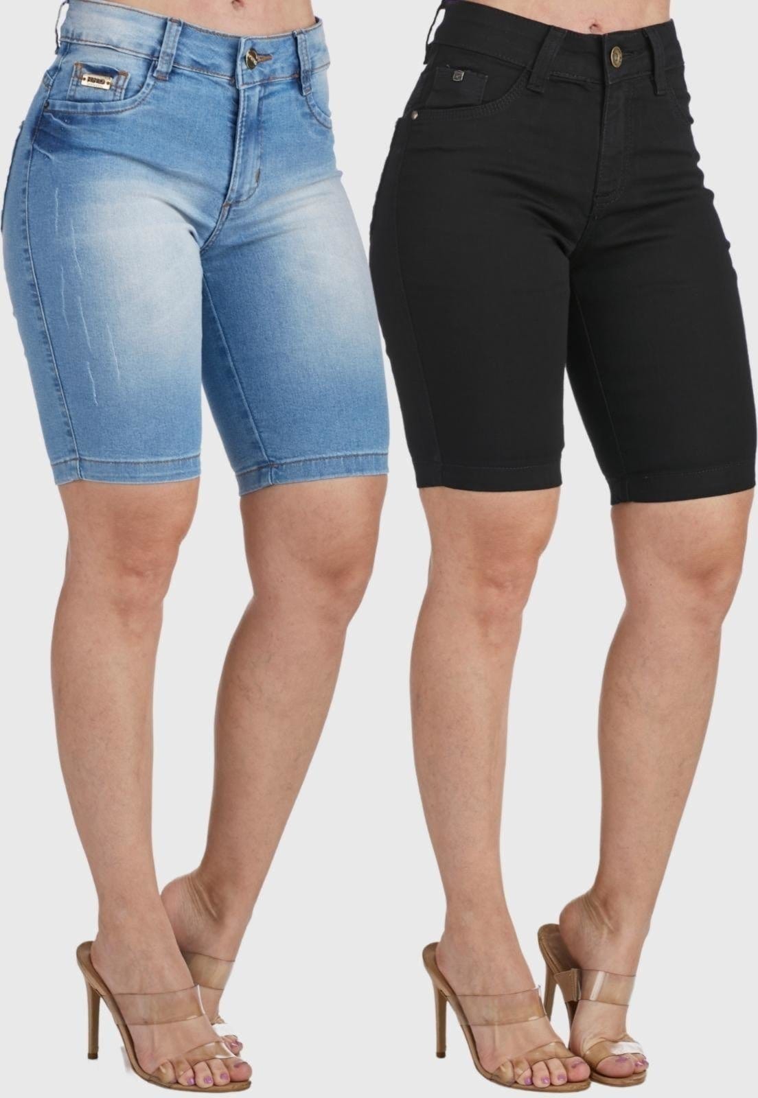 Kit 2 Bermudas Jeans HNO Jeans Ciclista Premium