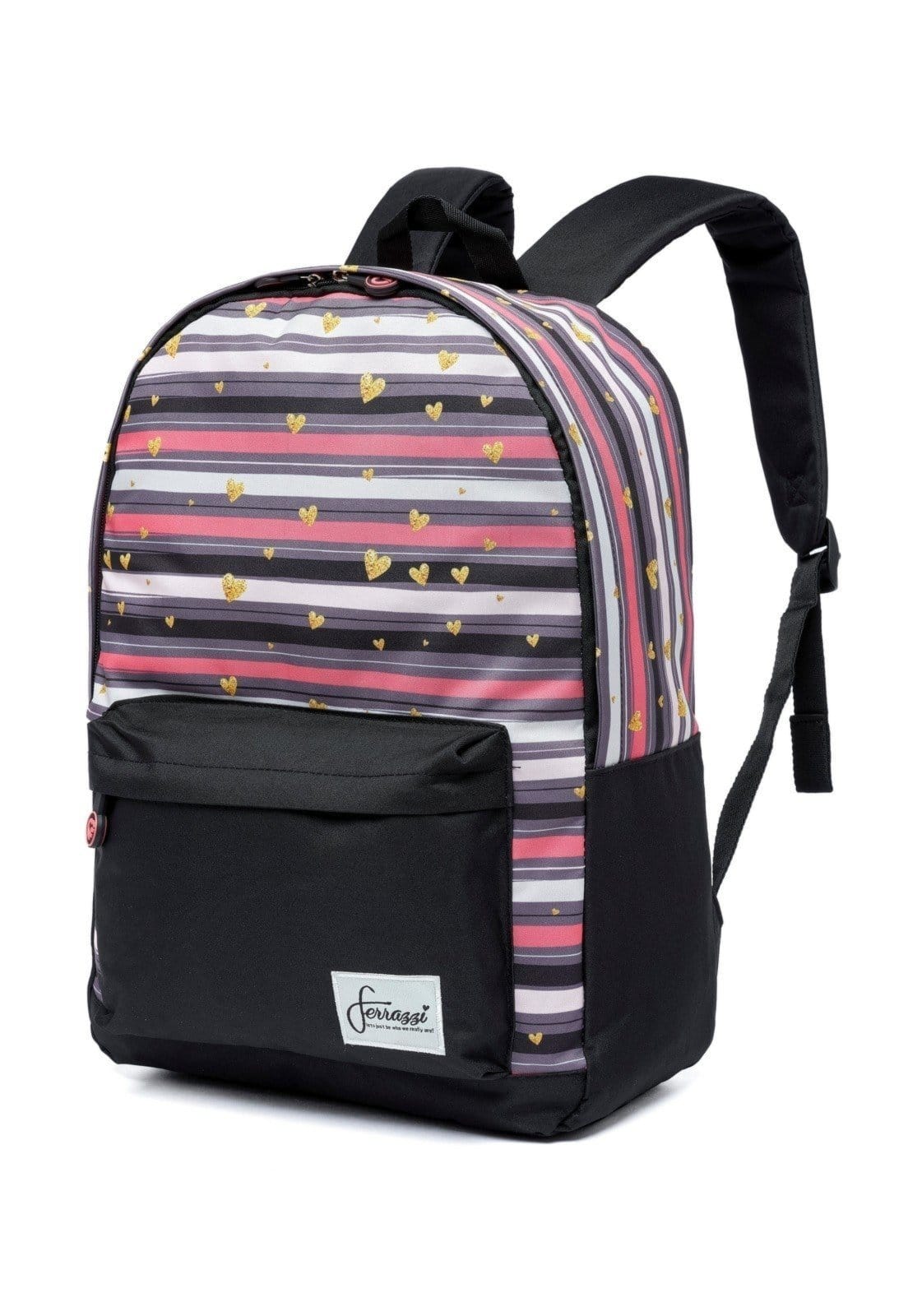 Vista 2 Mochila Casual Estojo Feminina Espaçosa Reforçada Ferrazzi preto