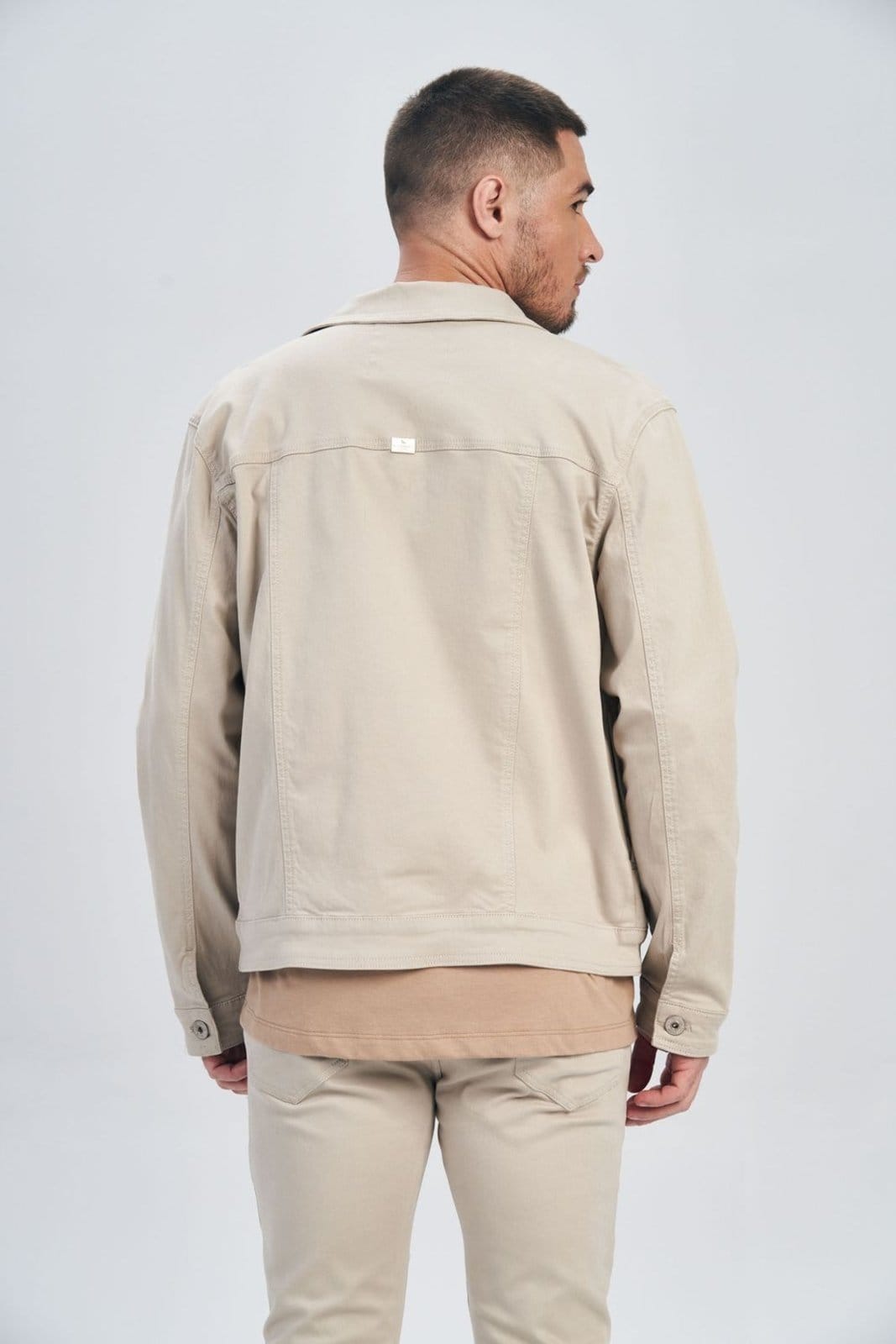 Vista 2 Jaqueta Sarja Vista Prega Masculina Acostamento ACOSTAMENTO MASCULINO bege