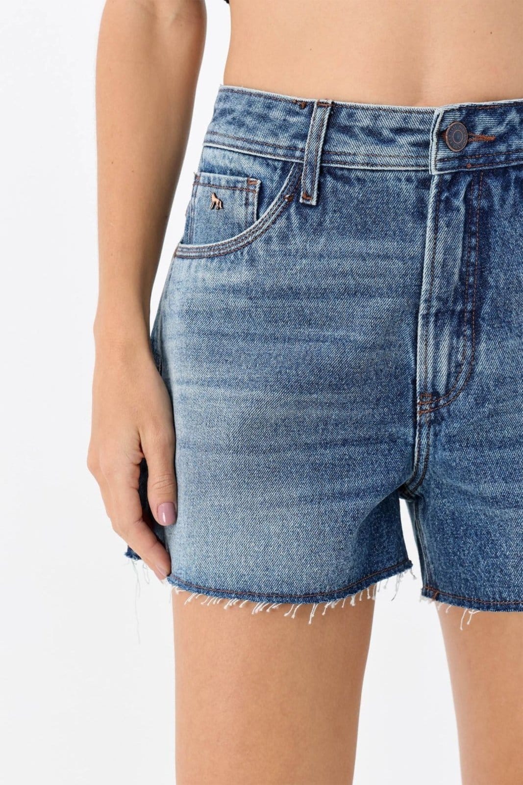 Vista 2 Short Boyfriend Barra a Fio ACT FEMININO jeans
