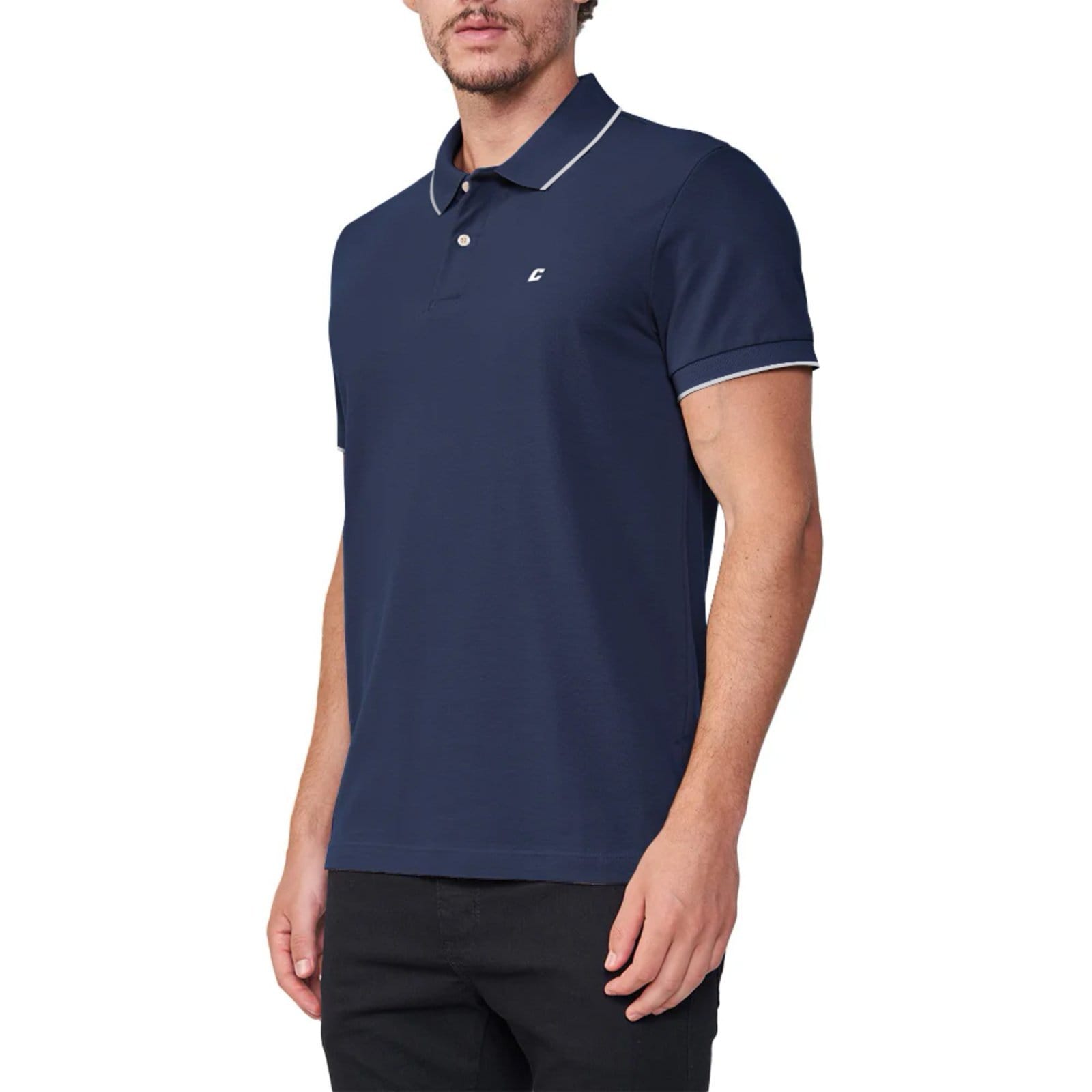 Camisa Polo Colcci Logo Listra Pr26 Sideral Masculino
