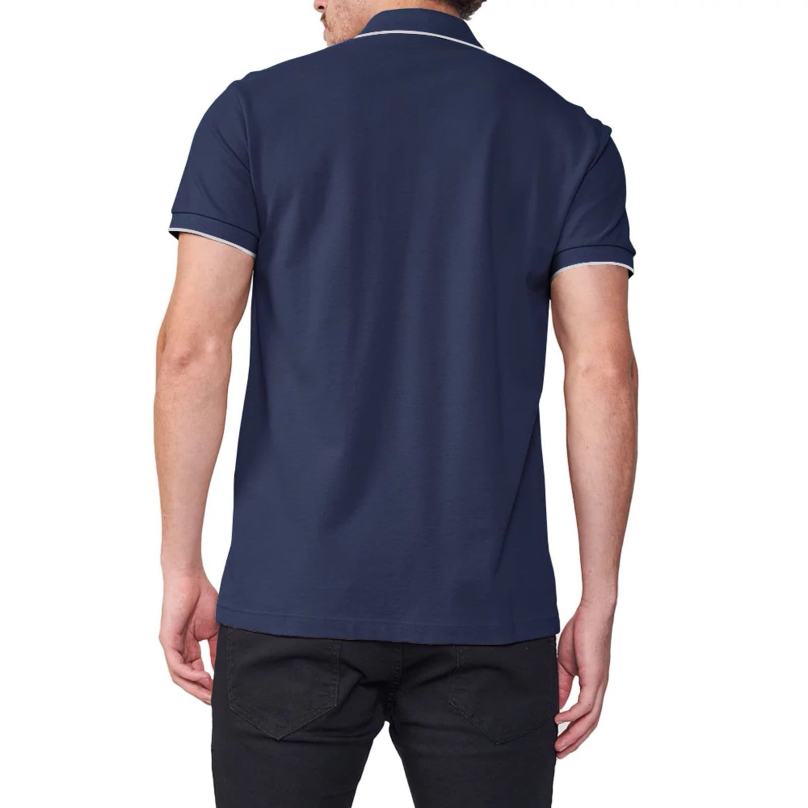 Vista 2 Camisa Polo Colcci Logo Listra Pr26 Sideral Masculino Colcci azul