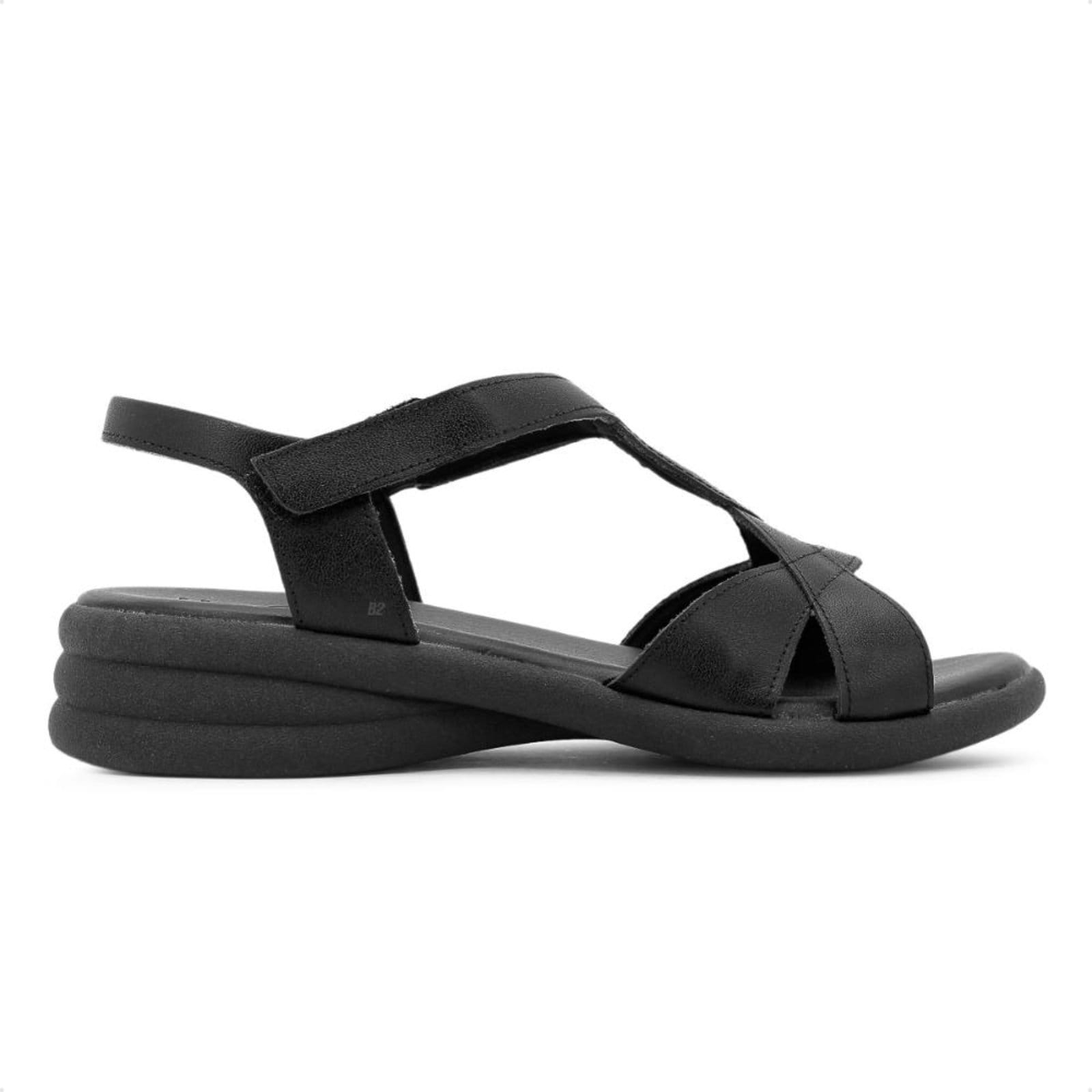 Sandália Usaflex Salto Anabela Tiras Cruzadas Feminina