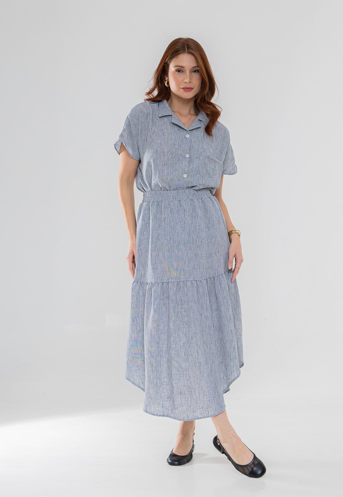 Vista 2 Saia Aura Lina Estonado Aura cinza