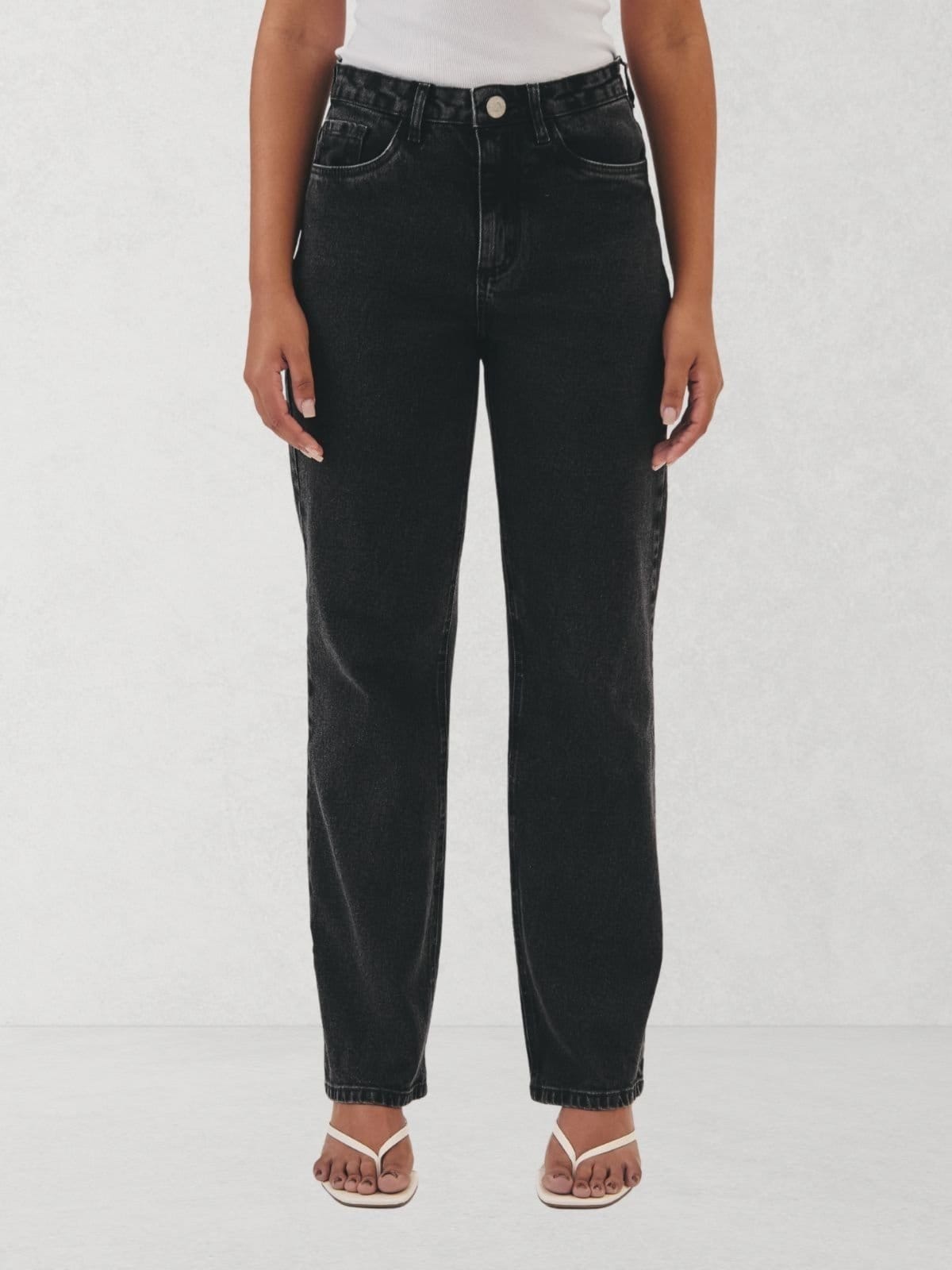 Vista 2 Calça Via Lessa Boston Modelagem Reta Jeans Black Via Lessa preto black