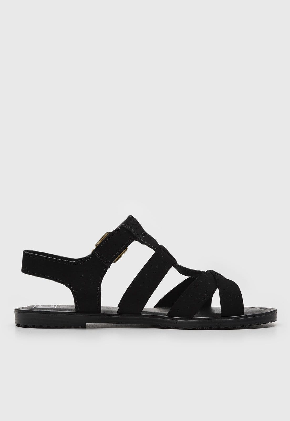 Rasteira Moleca Tiras Largas Preta - 2