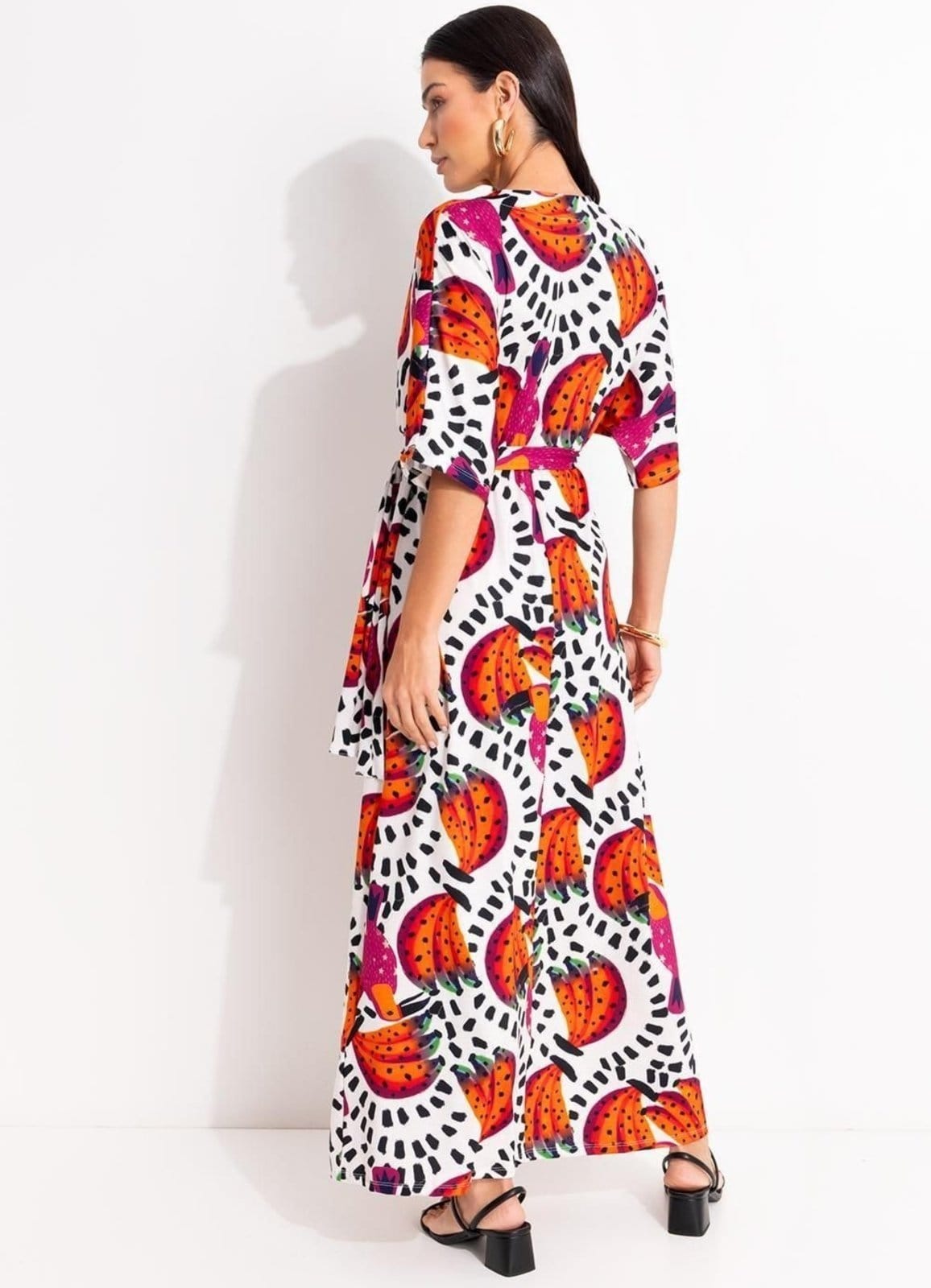 Vista 2 Vestido Em Malha Fria Quintess Tucanos Quintess rosa