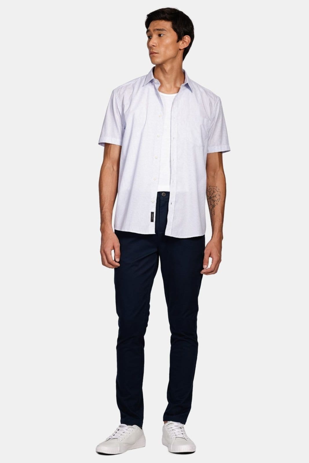 Vista 2 Calça Aramis Chino Skinny Clássica Sarja Marinho Aramis azul marinho