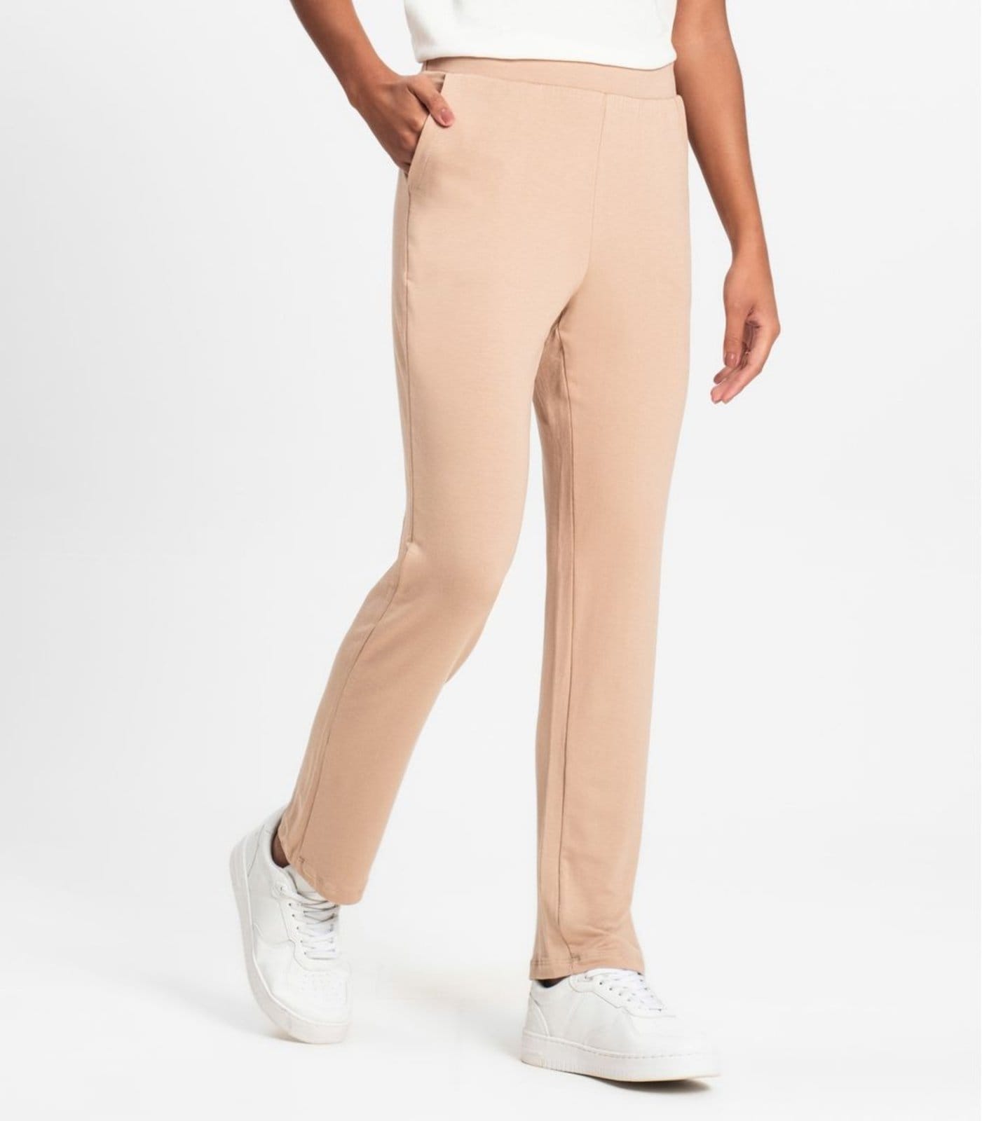 Vista 2 Calça Feminina em Molecotton de Viscose Rovitex Rovitex Básicos marrom