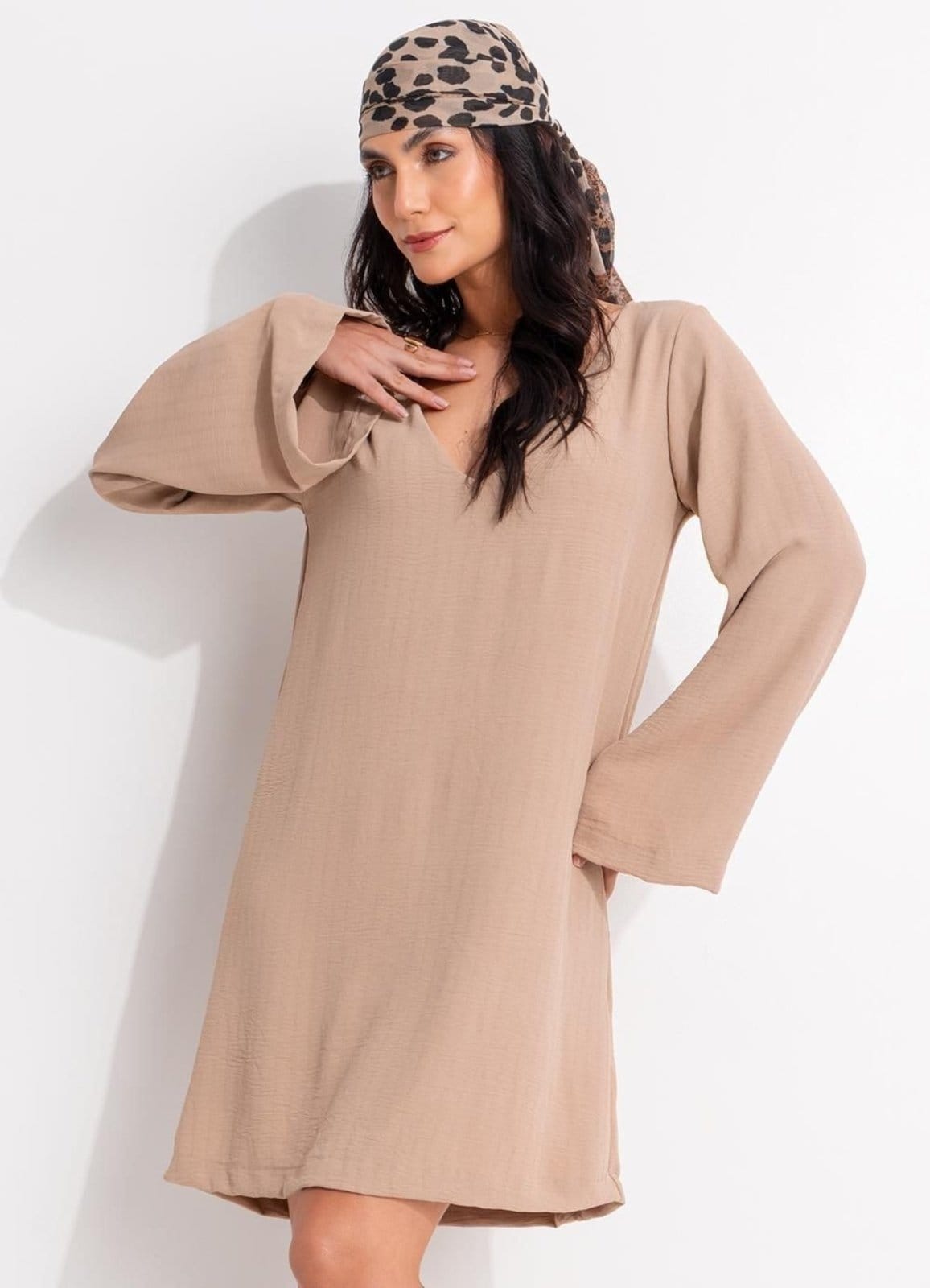 Vestido Em Crepe Plano Quintess