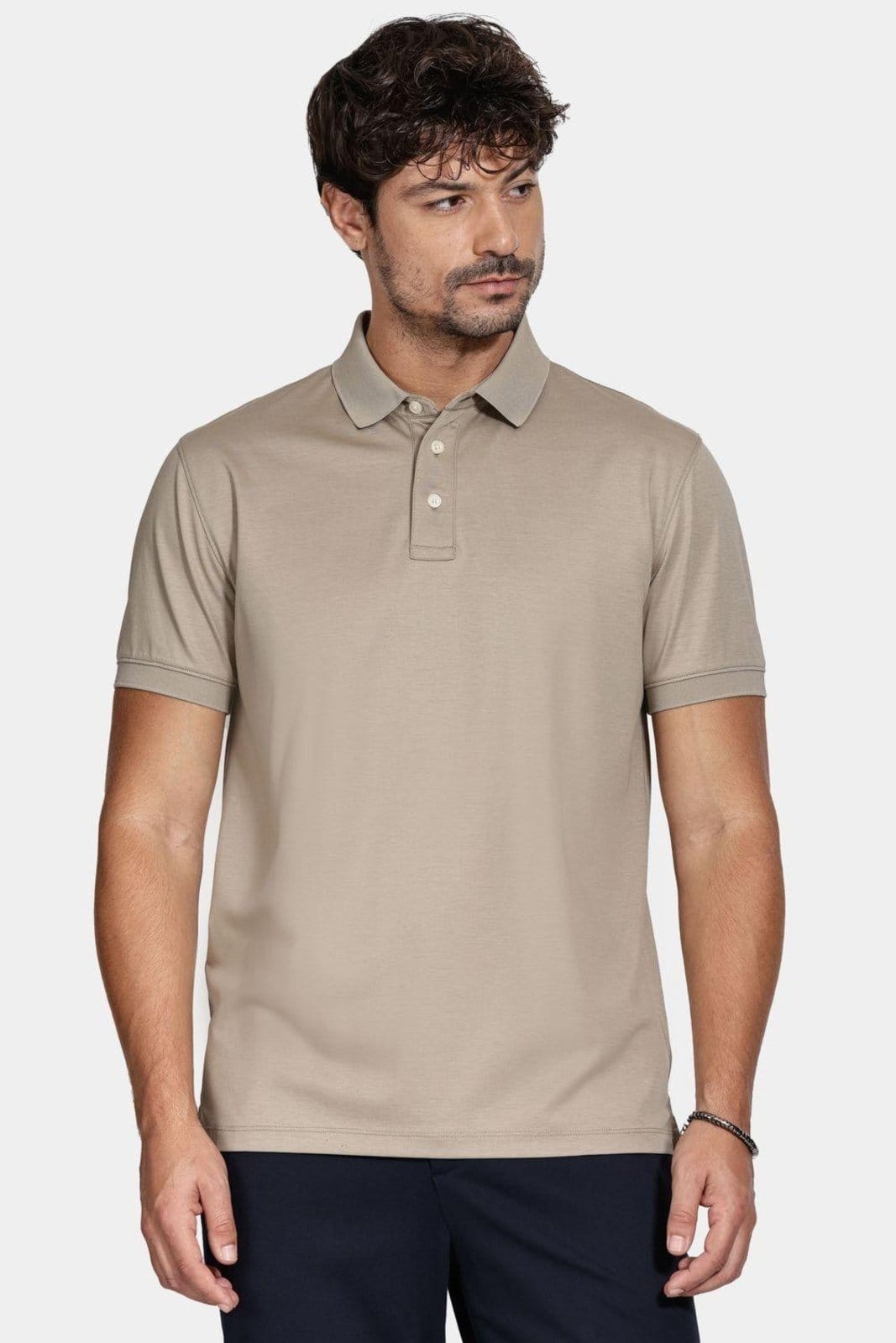 Polo Manga Curta Aramis Mercerized Interlock Fend