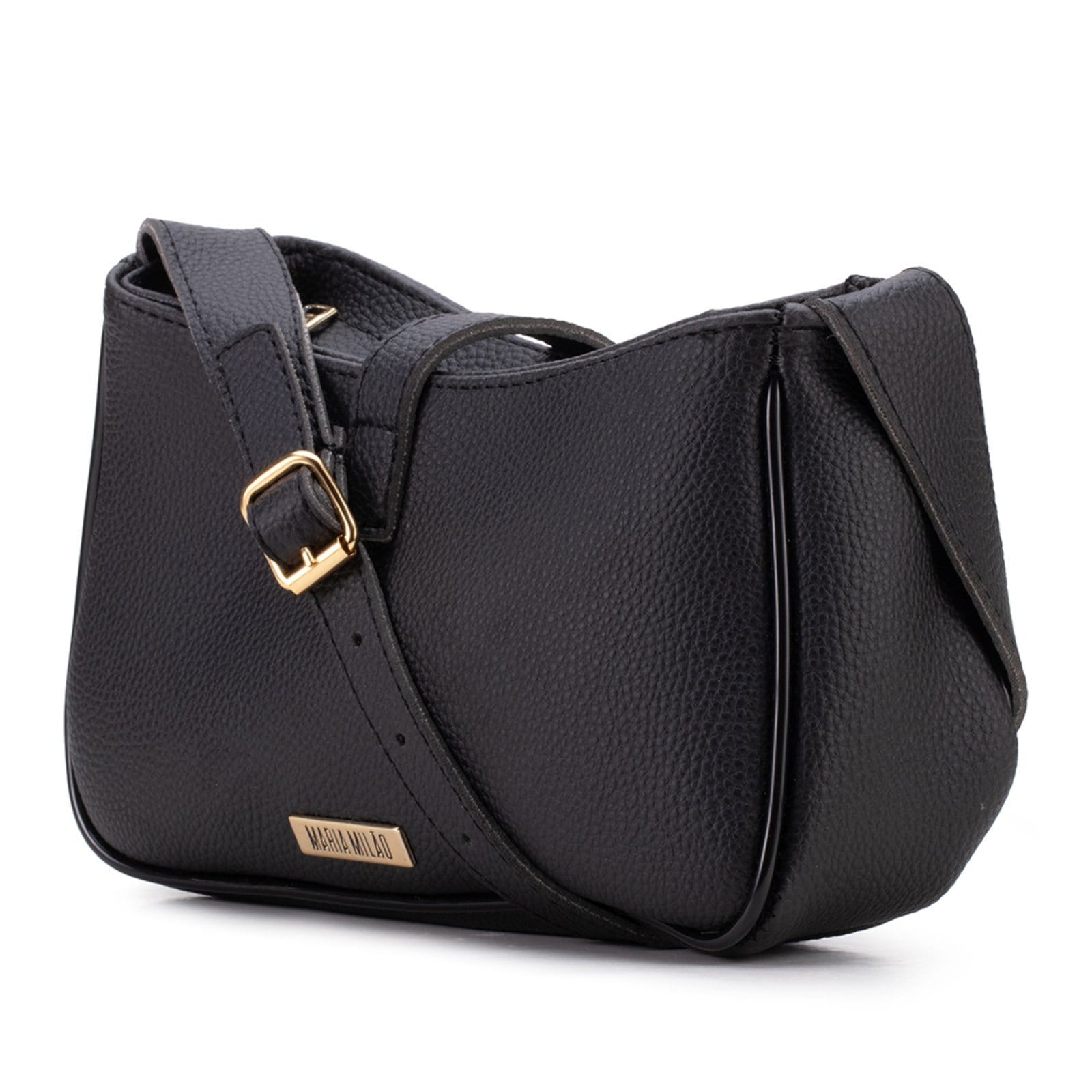 Vista 2 Bolsa Feminina Maria Milão Lateral Charme Preta Maria Milão café/preto