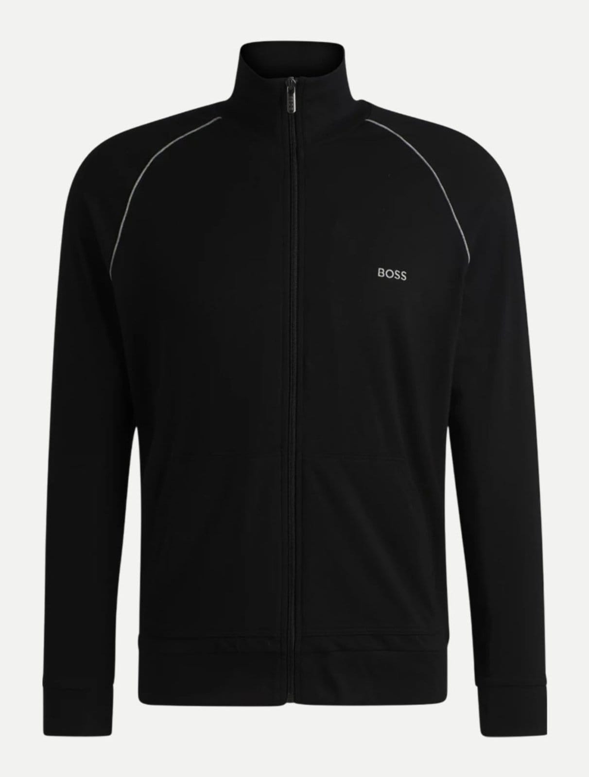 Vista 2 Jaqueta Hugo Boss Regular Malha Mix&Match Z Preta Hugo Boss preto