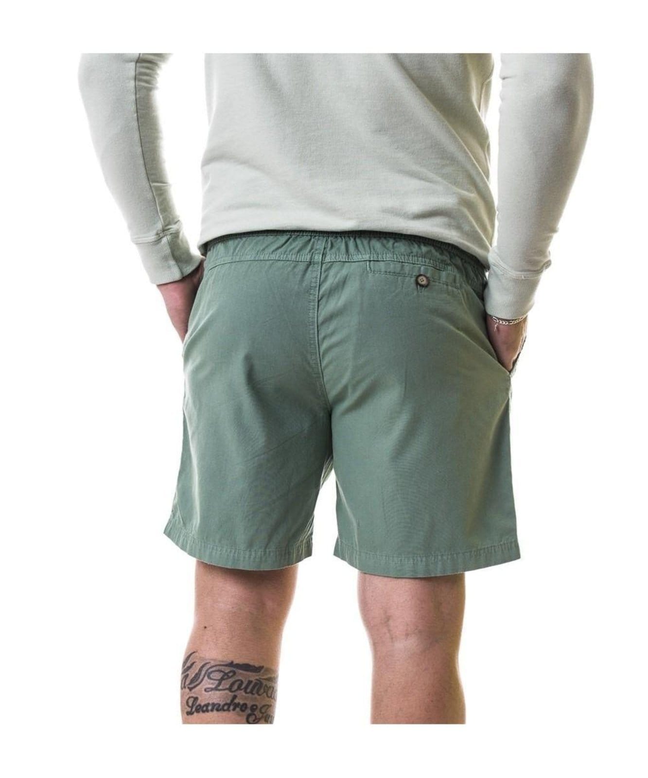 Vista 2 Shorts Aburguesia Sarja Slim Fit Verde Alfaiataria Burguesia verde oliva