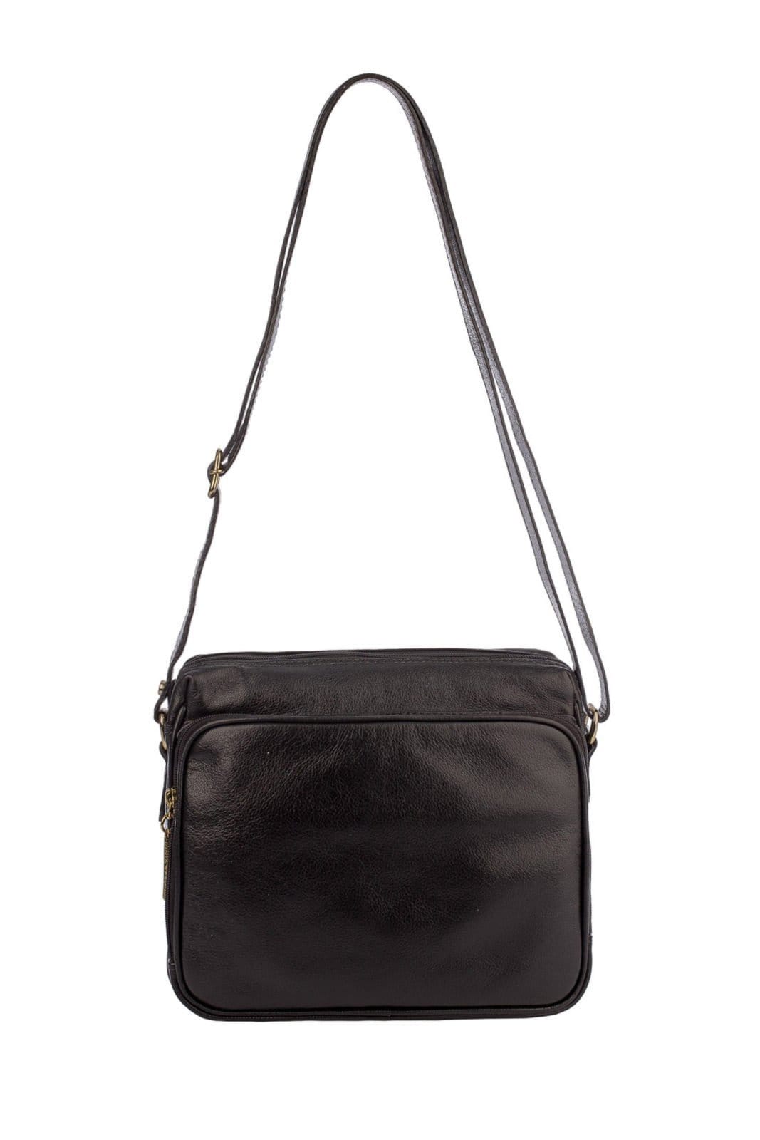 Bolsa Andrea Vinci De Couro Liso Tiracolo Com Divisórias Rita