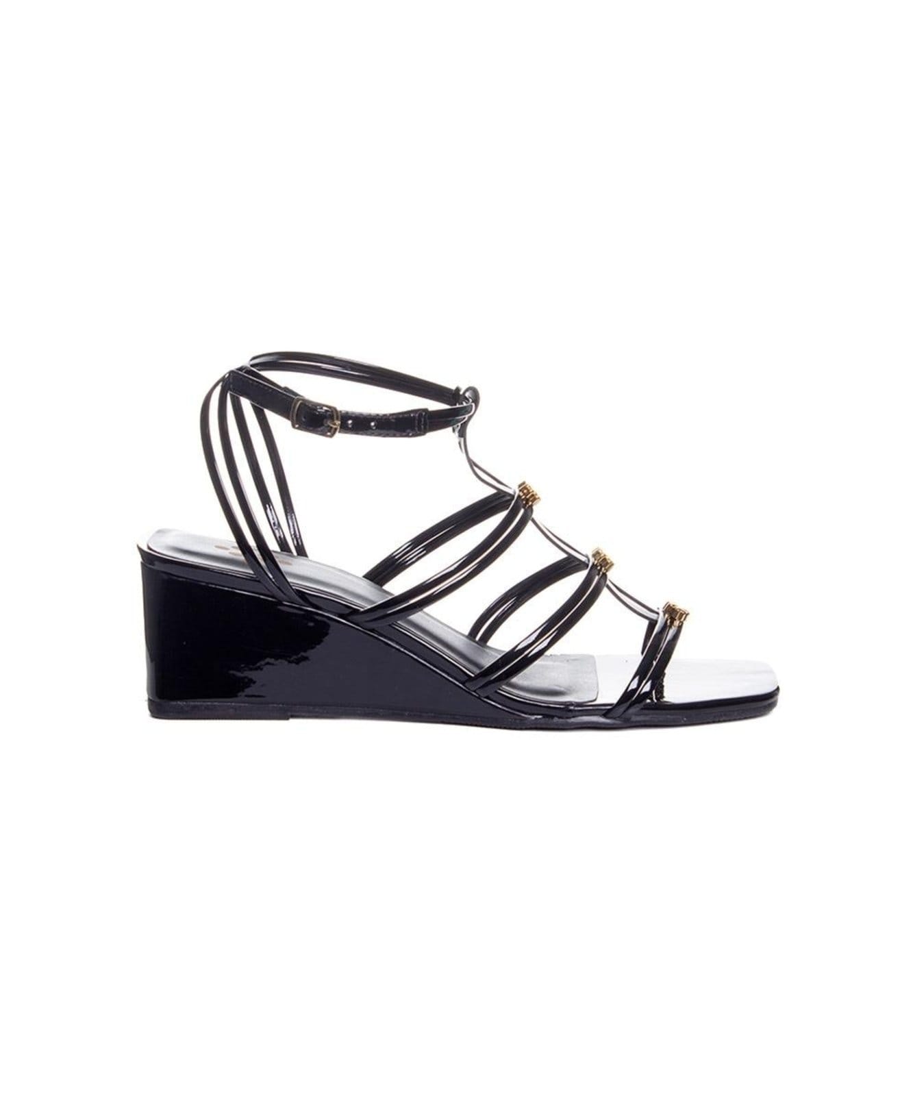 Sandália Anabela Pixolé Salto Médio Preto