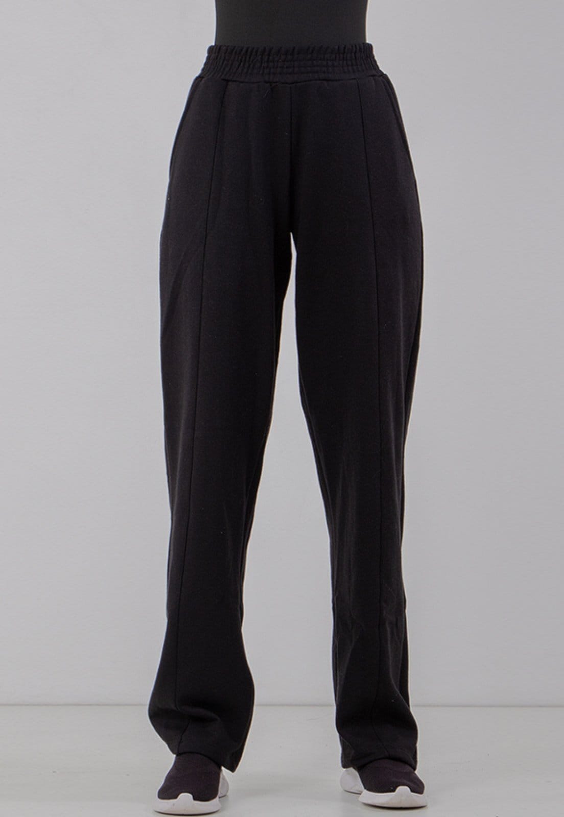 Calça Moletom Rioutlet Wide Leg Pantalona Preta