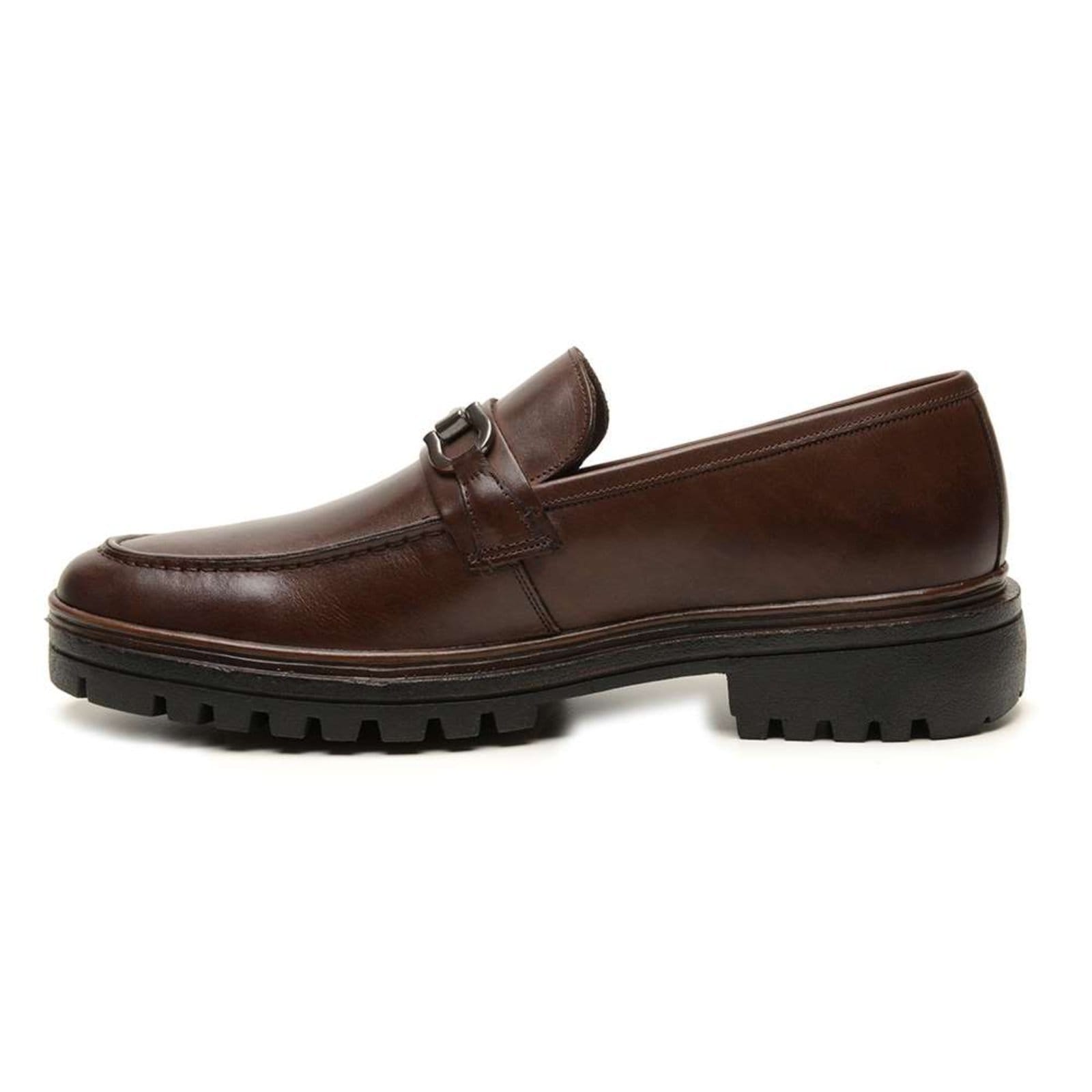 Vista 2 Sapato Masculino Veritimo Mocassim De Couro Dockside Casual Social Brogue Tendência Anna Andrade café