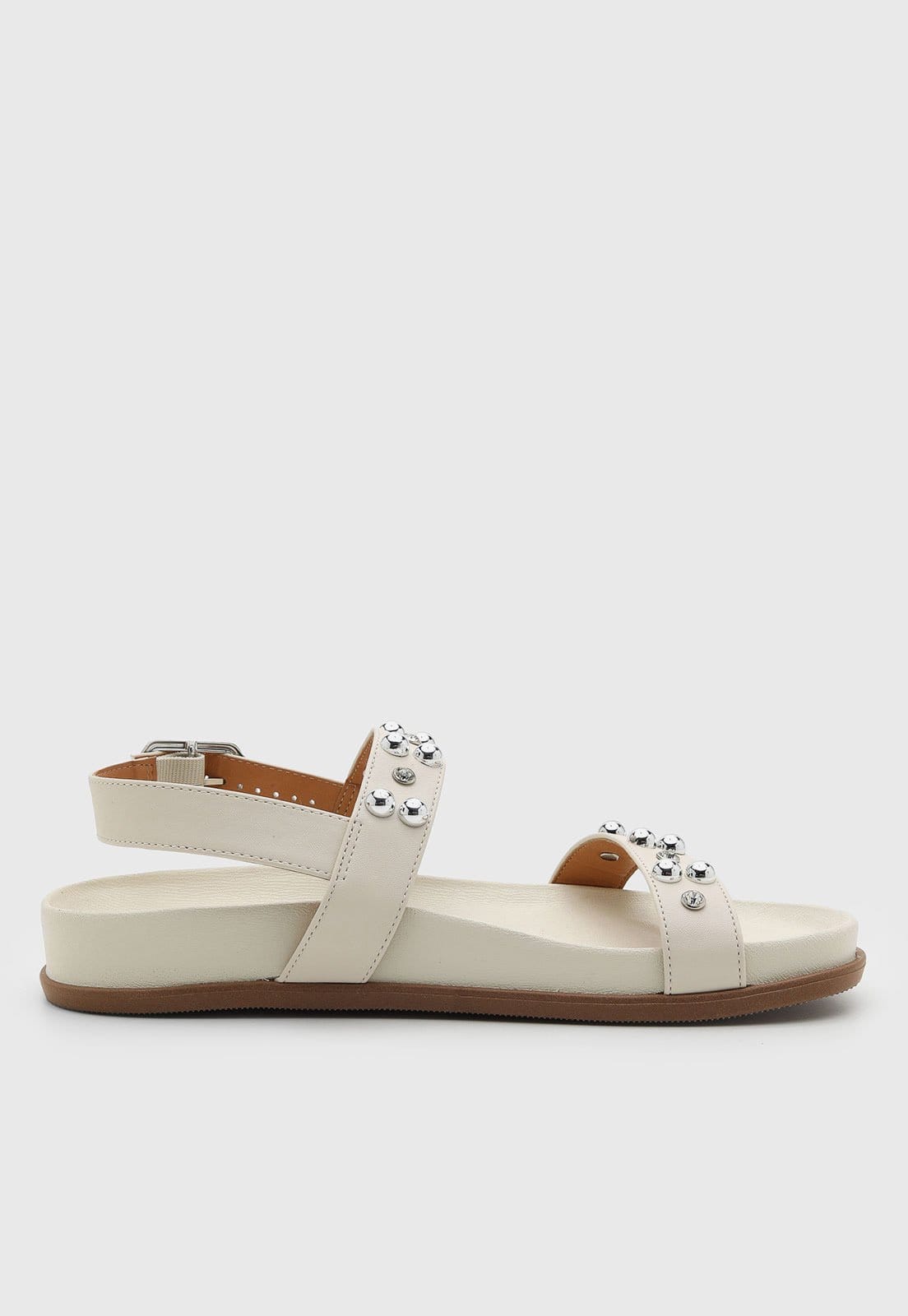 Vista 2 Rasteira Feminina Vizzano Aplicação Metalizada Off-White VIZZANO off-white white