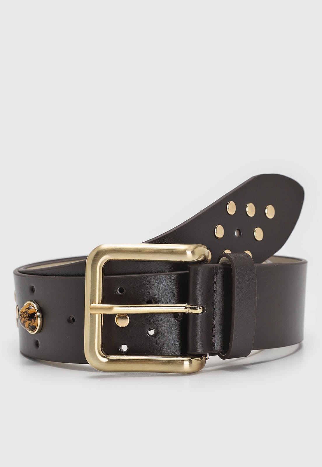 Cinto Feminino Vicenza Tachas Fivela Chocolate