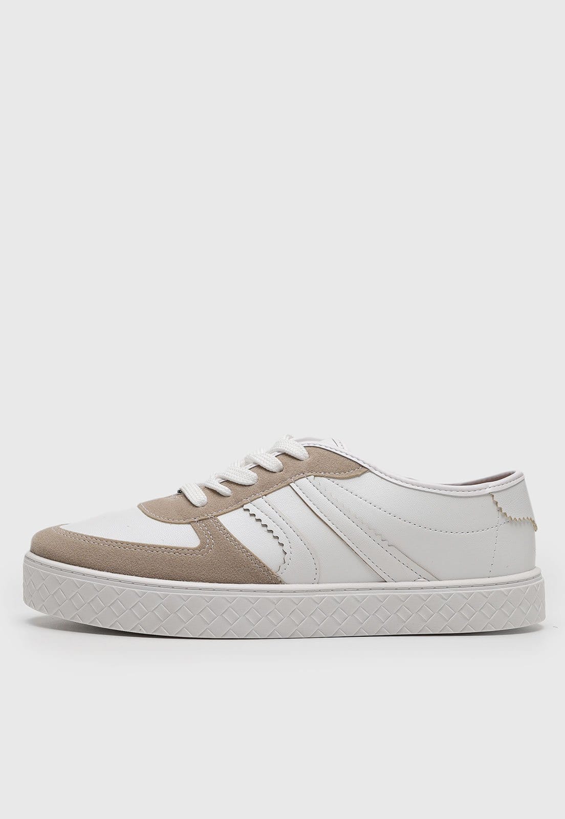 Tênis Feminino Moleca Cadarço e Bege