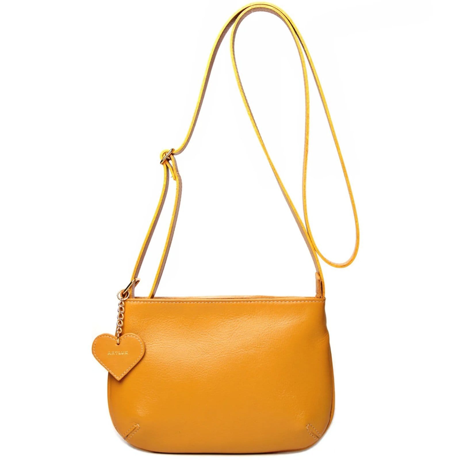 Bolsa Transversal em Couro Artlux Mostarda 9063