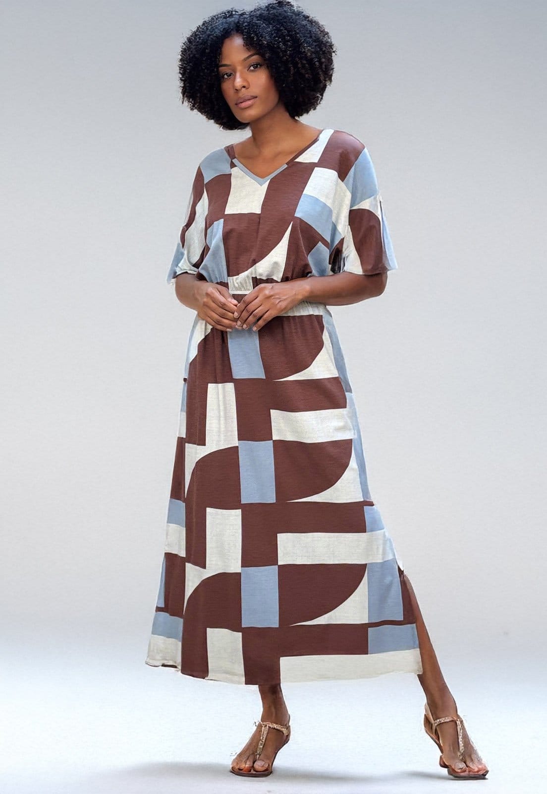 Vestido Longo Plano Estampa Santa Rosa do Tocantins