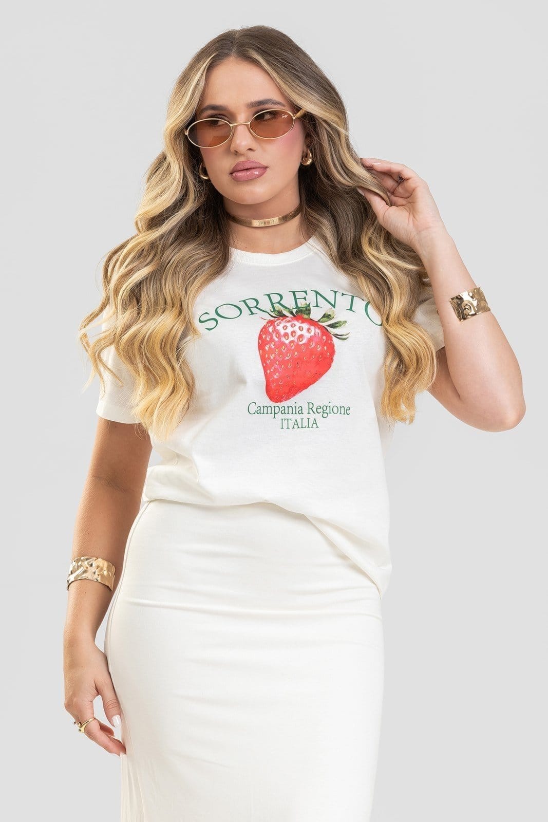 Camiseta Feminina Cianitas Off Estampa Morango Sorrento - 2