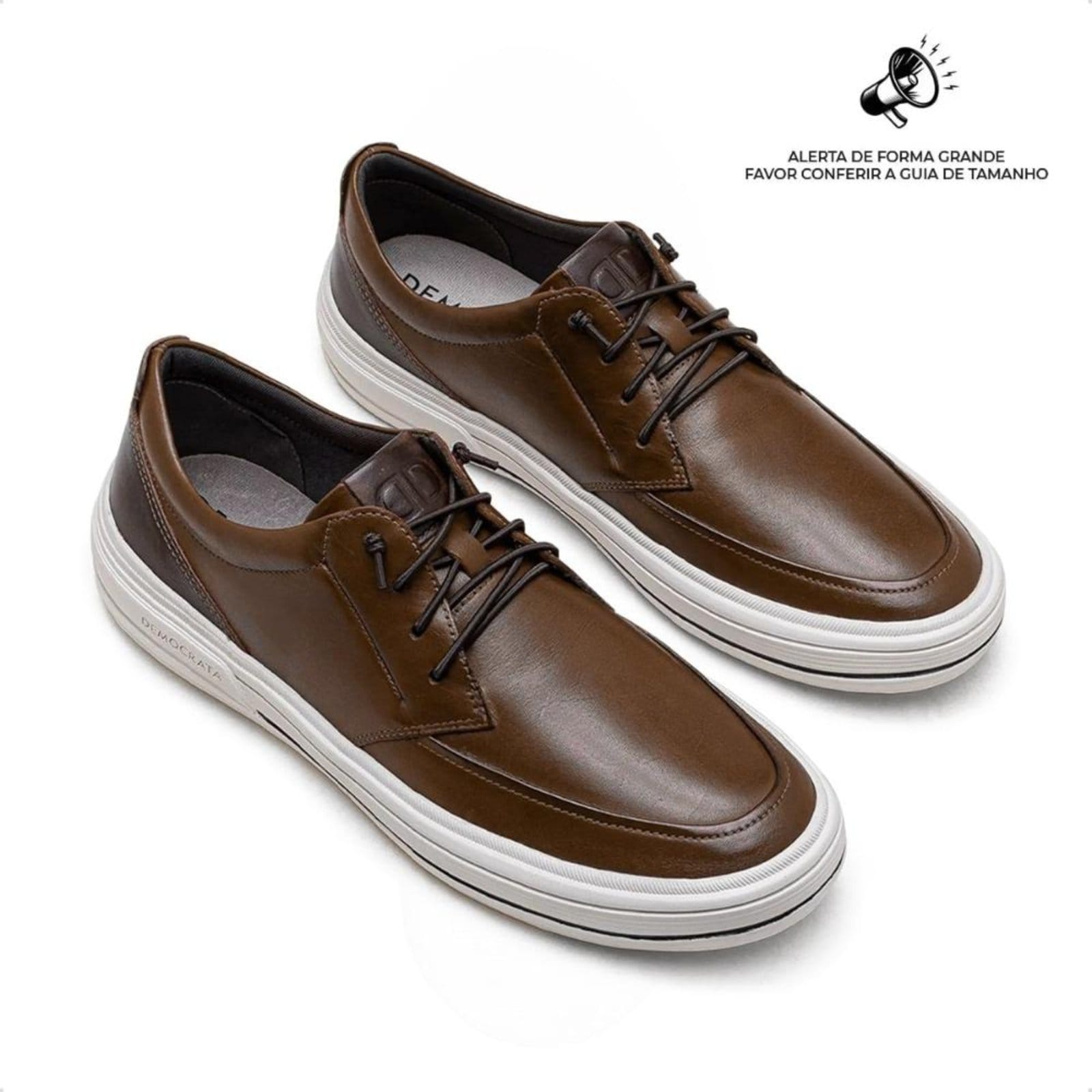 Vista 2 Sapatênis de Couro Democrata Masculino Clay 290302 DEMOCRATA marrom