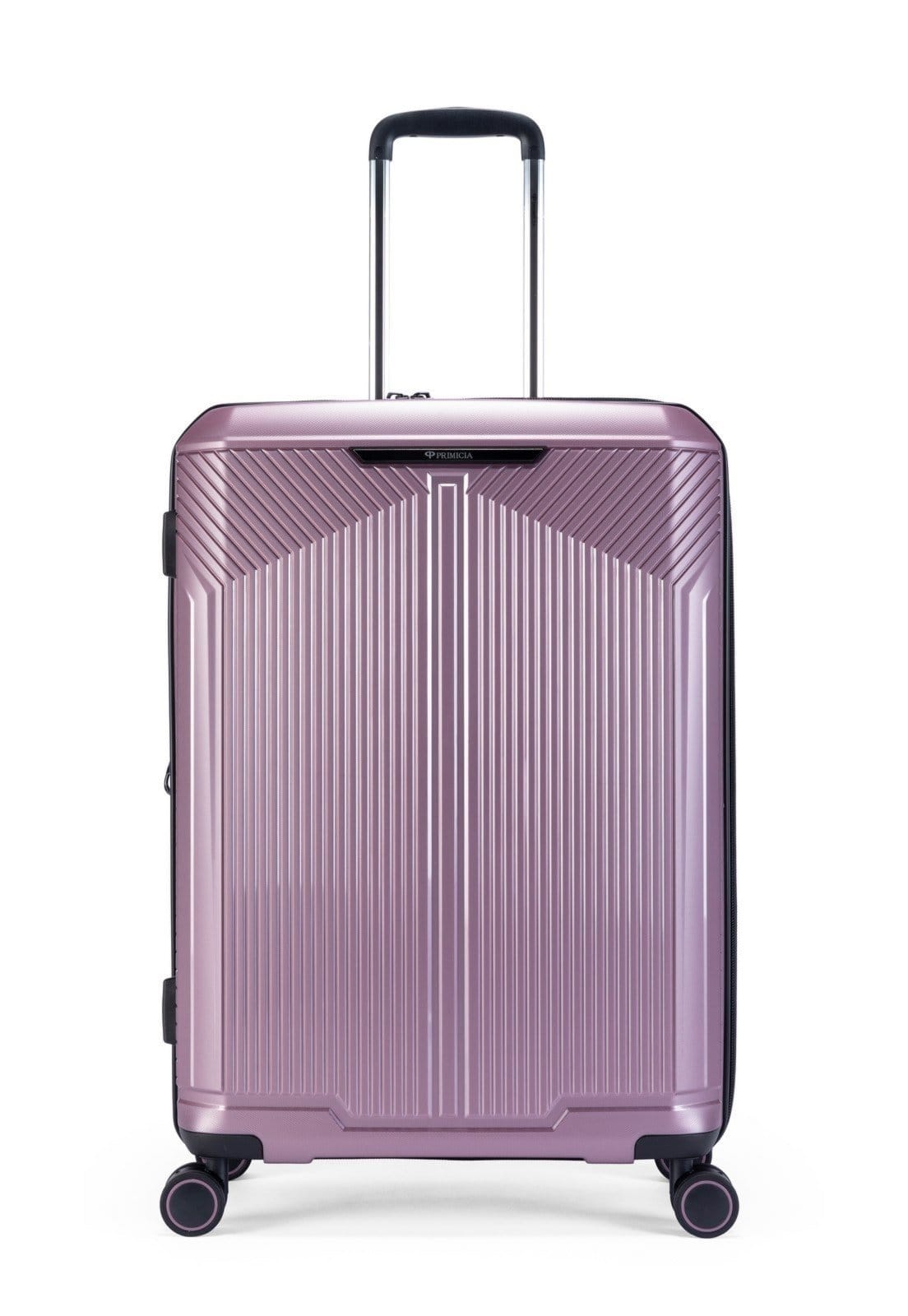 Vista 2 Kit Com 3 Malas De Viagem ABS Rígido Primicia Rodinhas 360° Reforçada com Cadeado TSA Espaçosa Primicia rosa