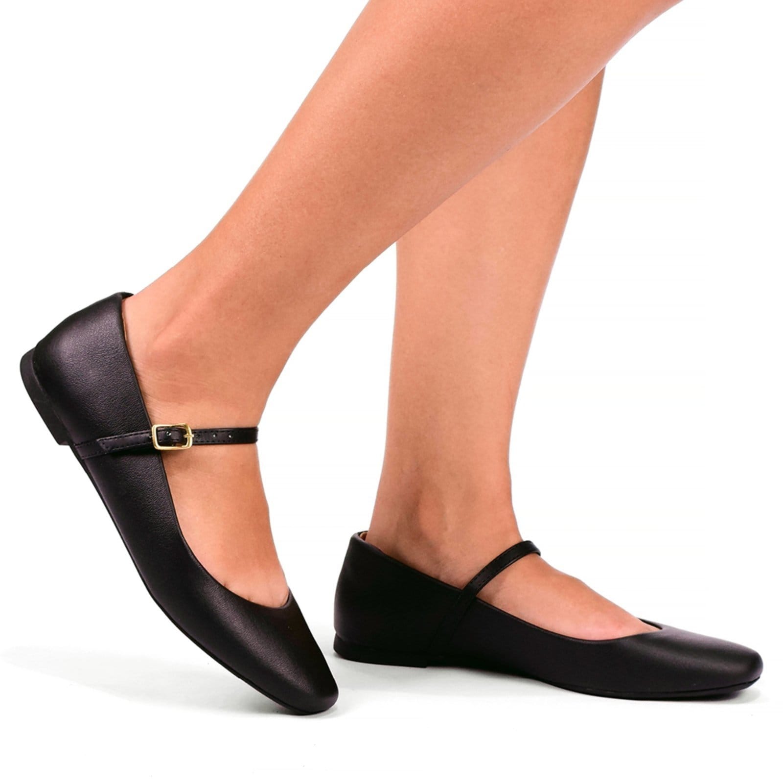 Vista 2 Sapatilha Feminina Boneca Bailarina Donatella Shoes Bico Quadrado Clássica Donatella Shoes preto